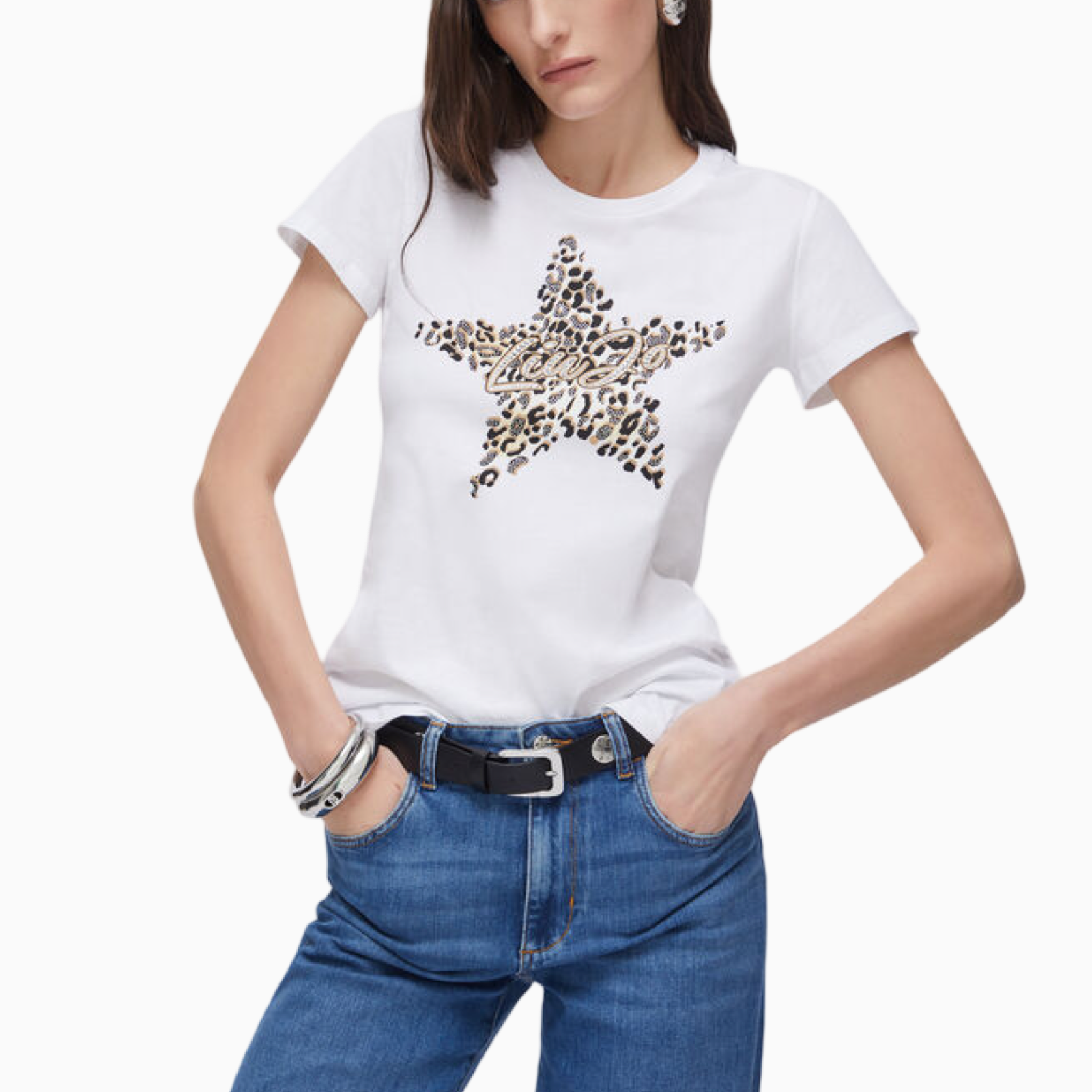 Дамска бяла тениска Liu Jo Women T-shirt WA6493 JS923 P9656 Front View