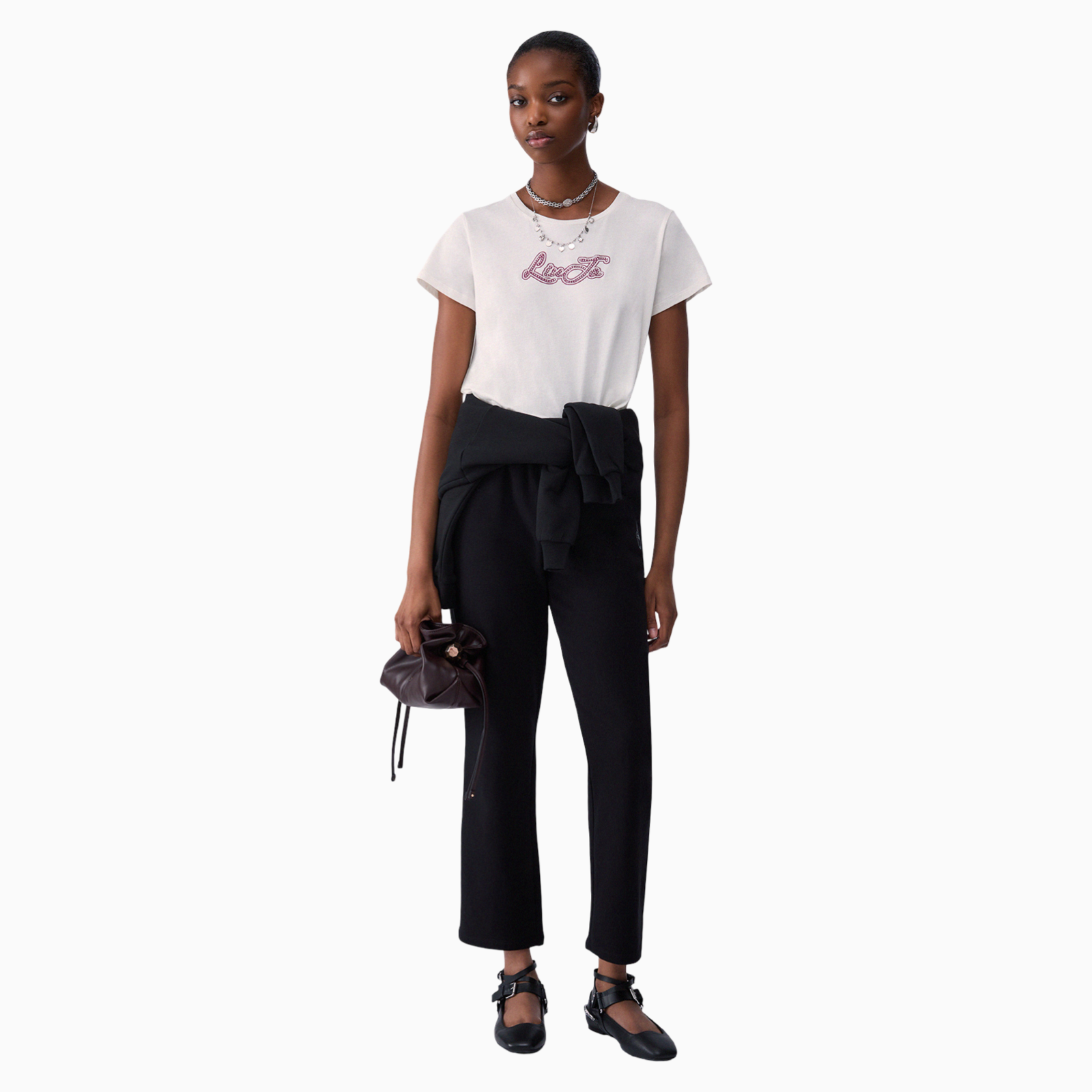Дамска бяла тениска Liu Jo Women T-shirt TF6283 JS923 Q9808 Front View