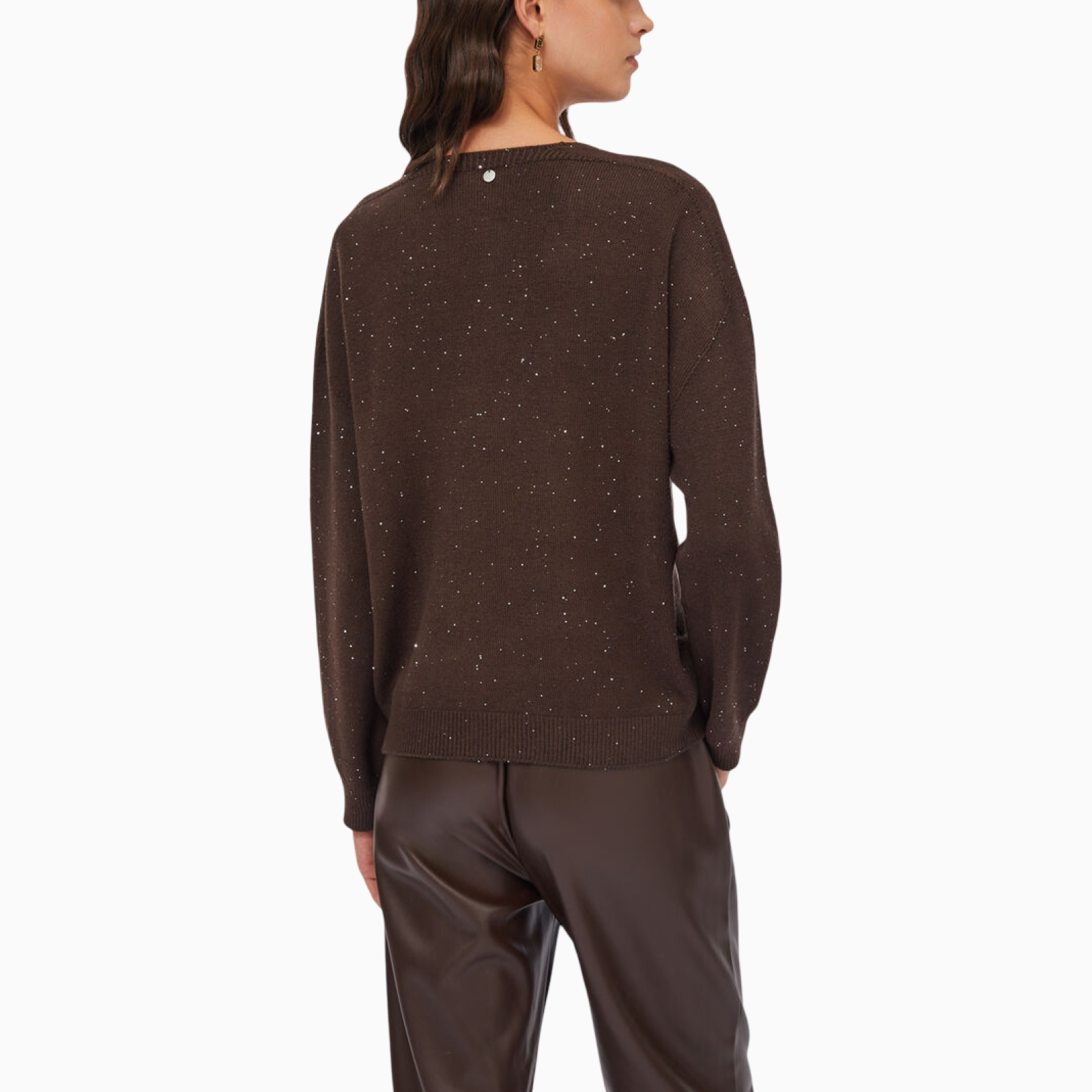 Дамски кафяв пуловер Liu Jo Sweater MF5233 MA27R Back View