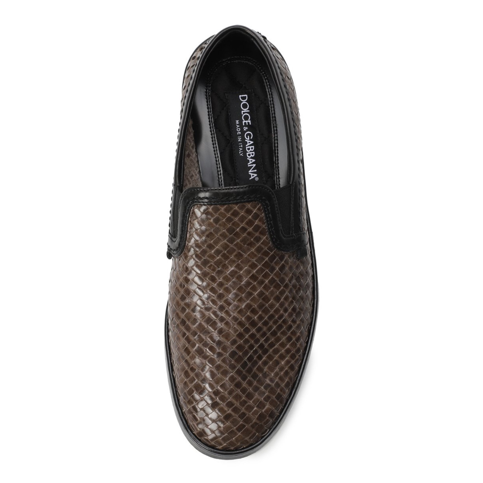 Мъжки мокасини Dolce & Gabbana A50078 AH395 8B836 Leather Weaved Men Loafers Top View