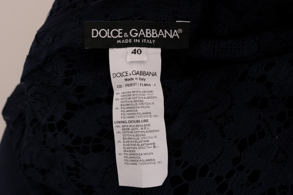 Dolce & Gabbana Елегантна флорална дантелена рокля с А-силует