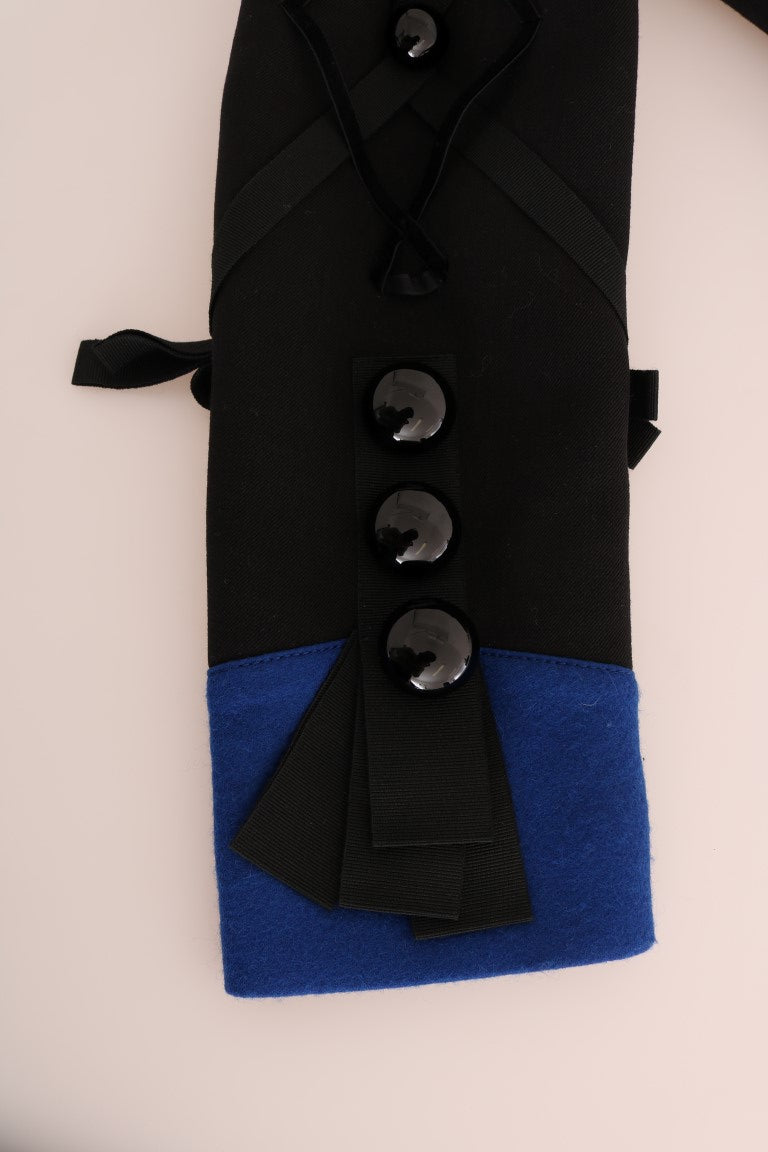 Dolce & Gabbana Chic Black & Blue Short Trench яке