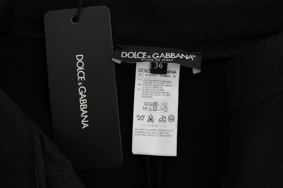 Dolce & Gabbana Chic черни капри панталони с розови странични райета