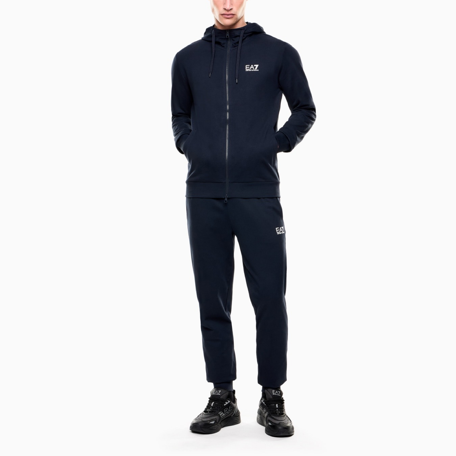 Мъжки син екип EA7 Emporio Armani Men Tracksuit 8NPV68 PJVTZ 1562 Front View