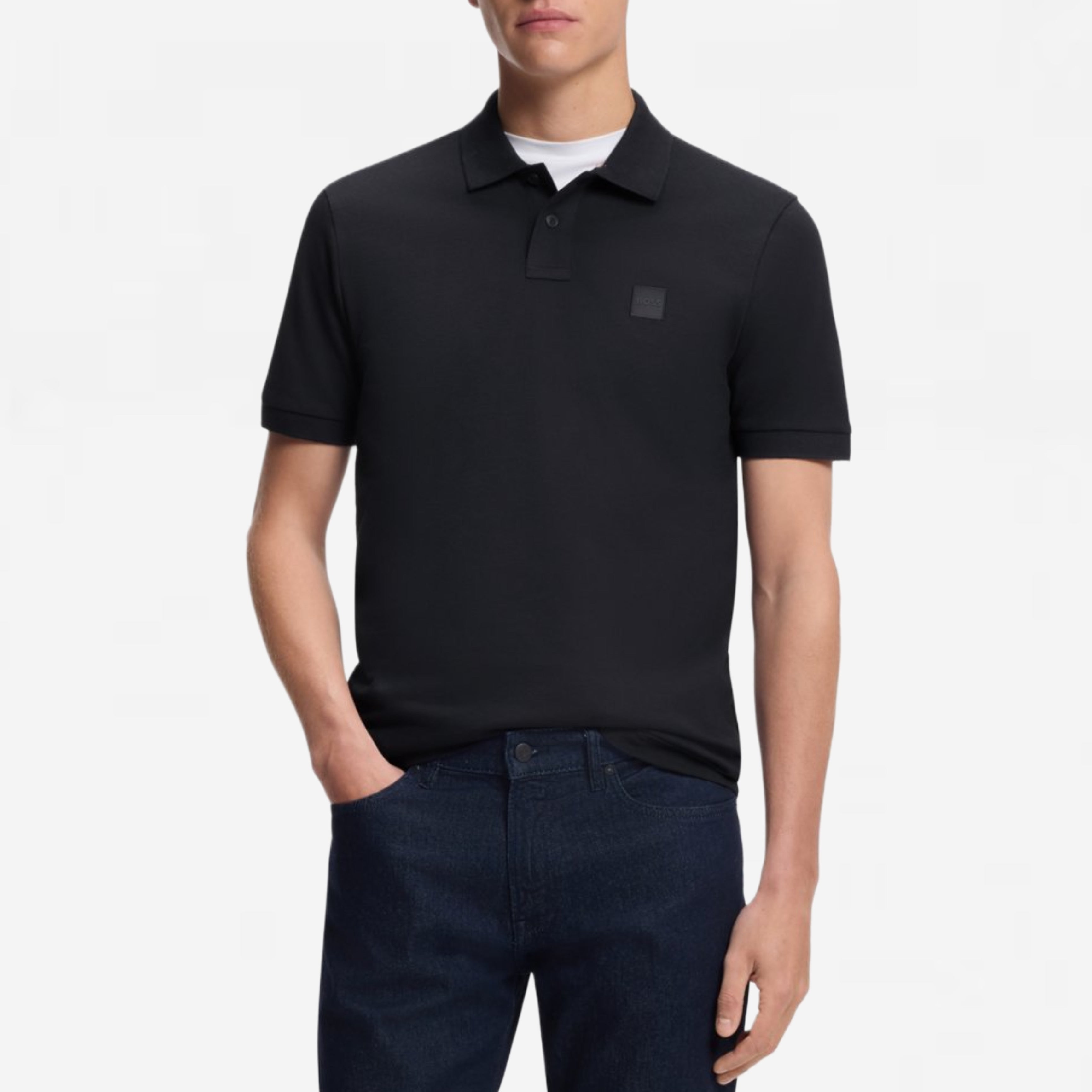 Мъжка поло тениска Men’s Stretch-ccotton slim-fit polo shirt Hugo Boss Passenger 50507803 Black