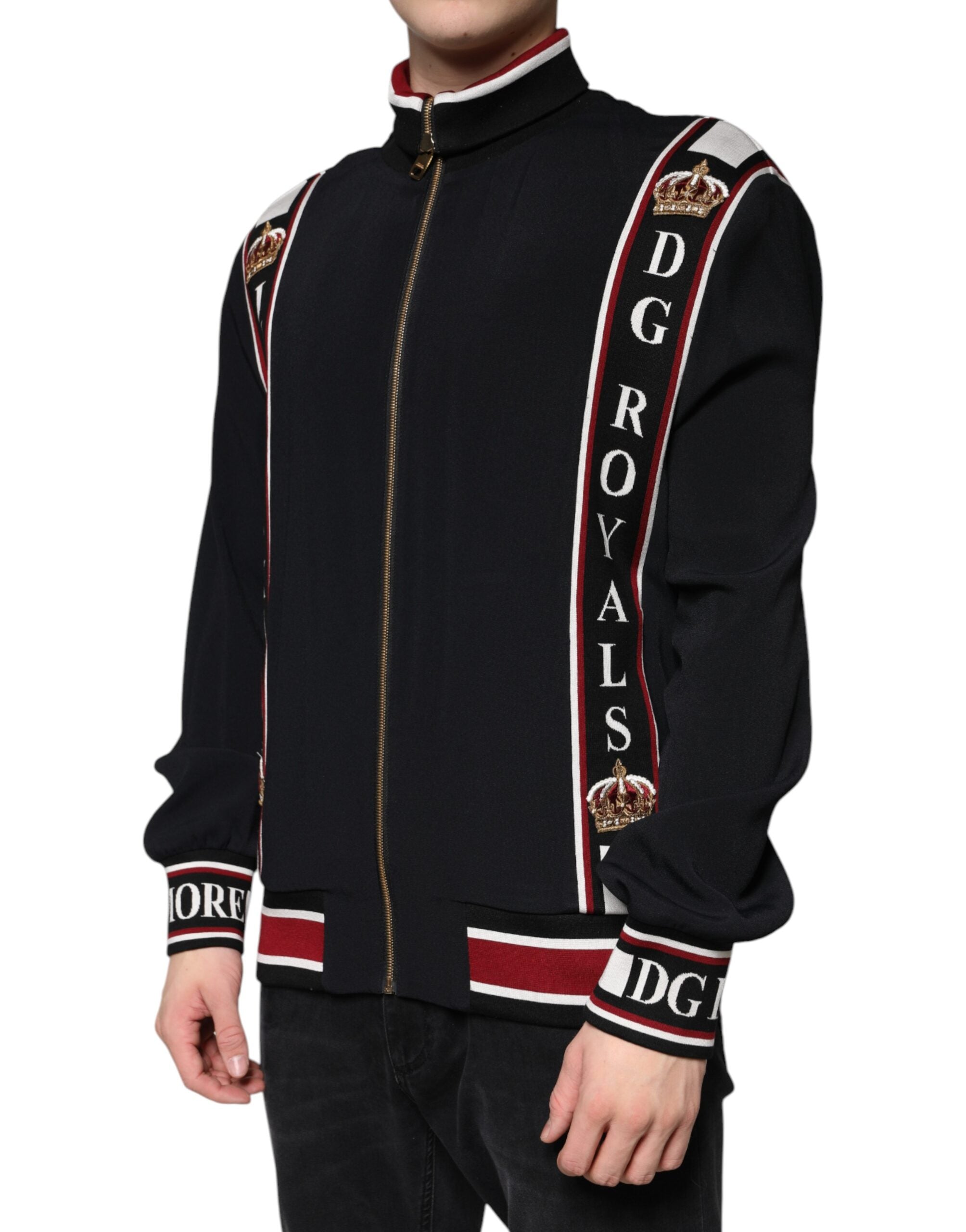 Черен суичър с цип Dolce & Gabbana DG King