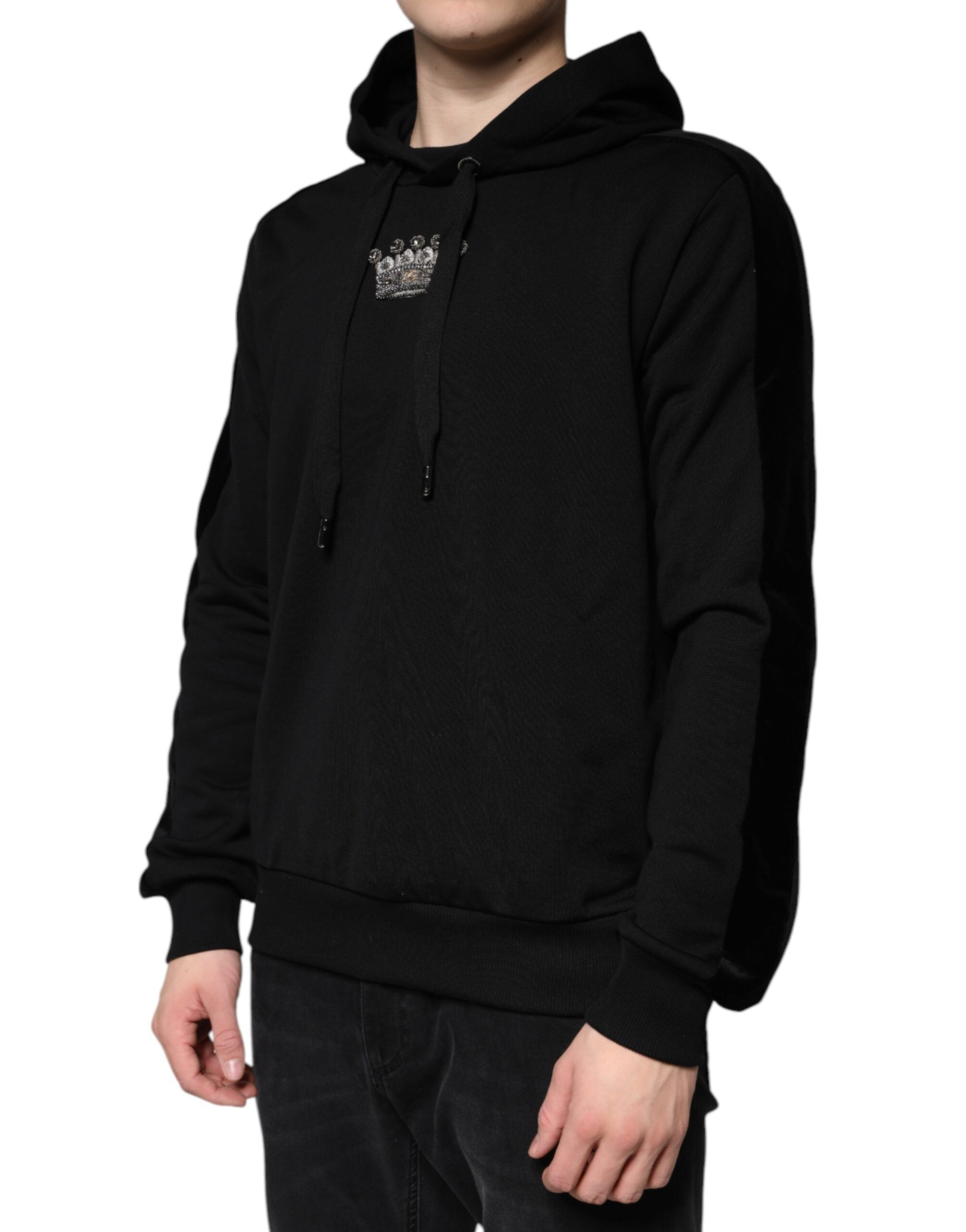 Памучен суичър с качулка Dolce & Gabbana Black Crown