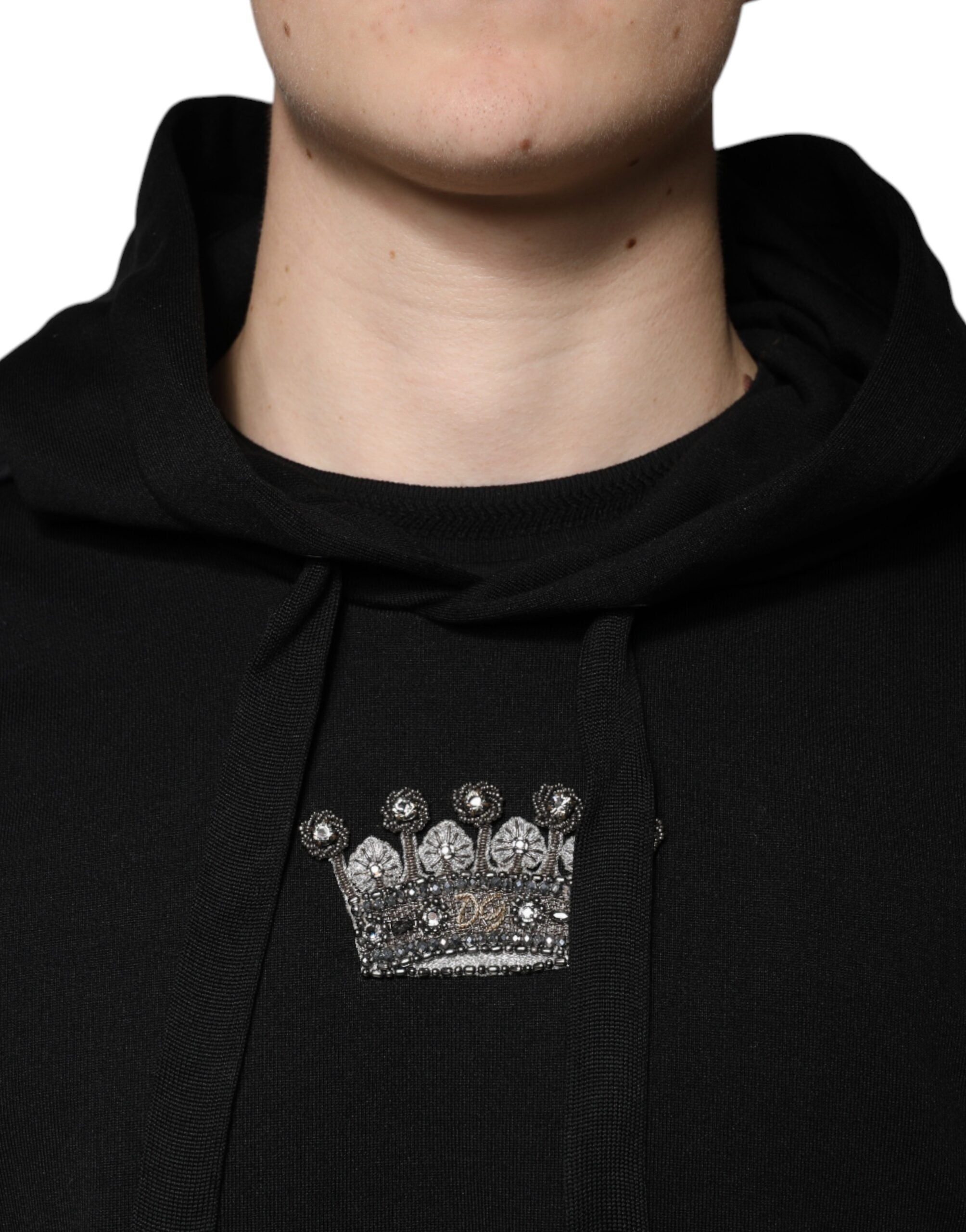 Памучен суичър с качулка Dolce & Gabbana Black Crown