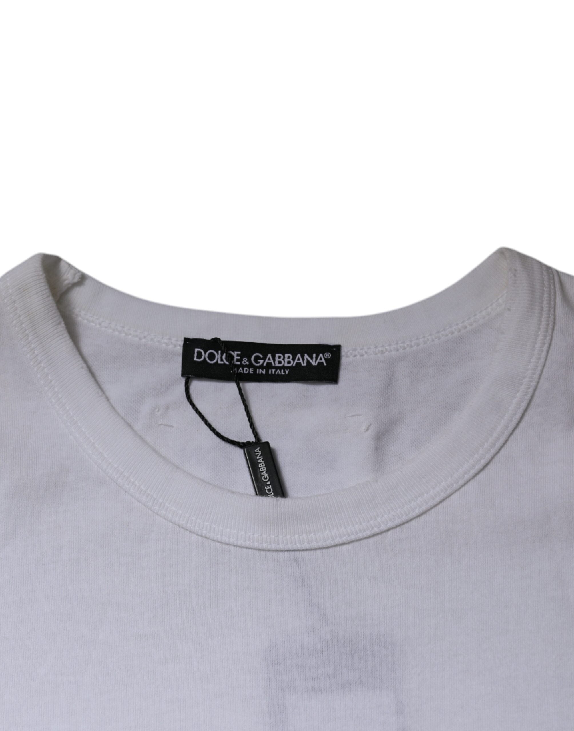 Тениска Dolce & Gabbana с кръгло деколте и къси ръкави с бели райета