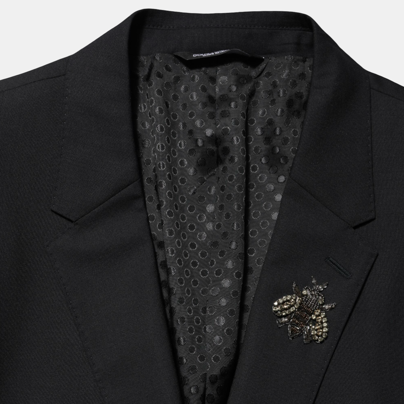 Dolce & Gabbana Martini Bee Brooch 2 Button Men Blazer Close-Up