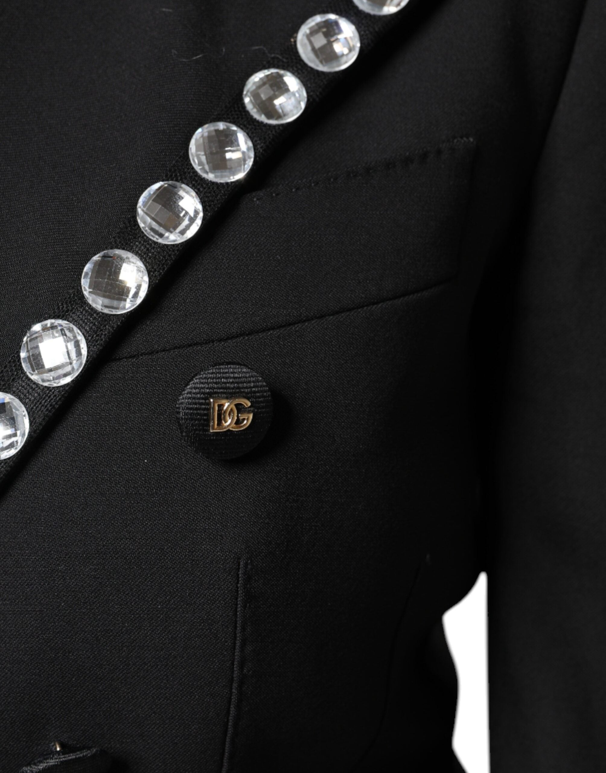 Dolce & Gabbana черно кристално сако с двуредно сако