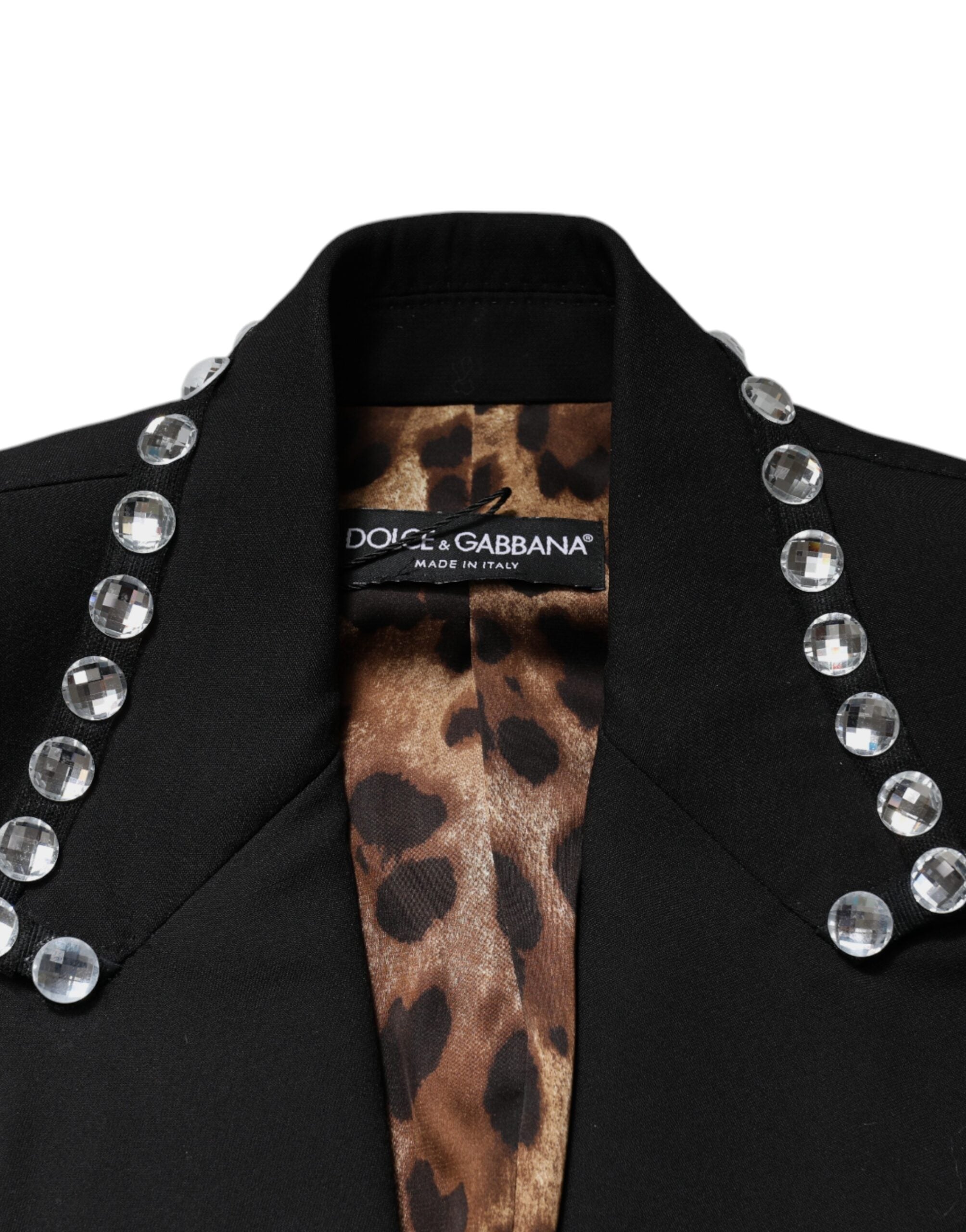Dolce & Gabbana черно кристално сако с двуредно сако