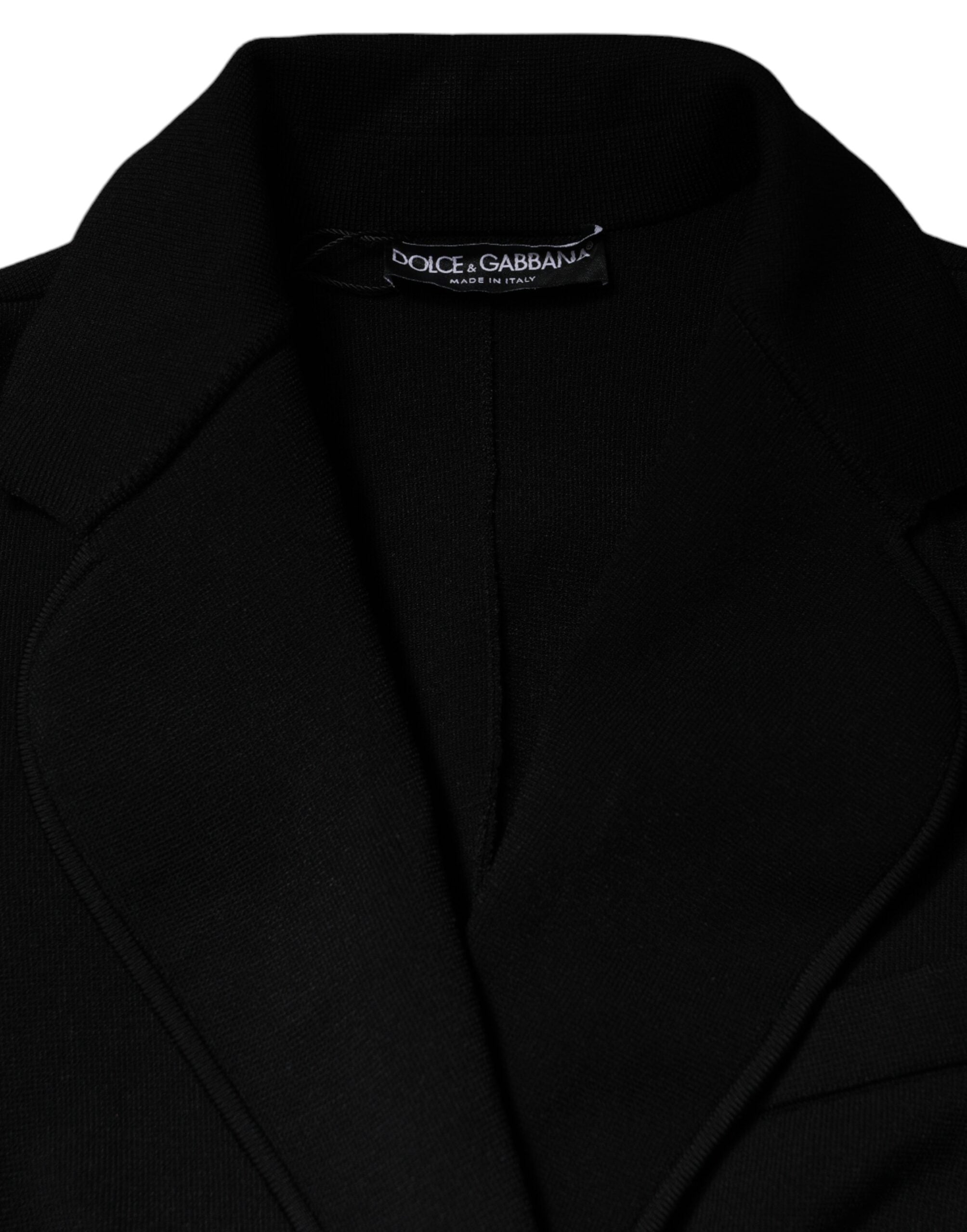 Черно едноредно сако от вискоза Dolce & Gabbana