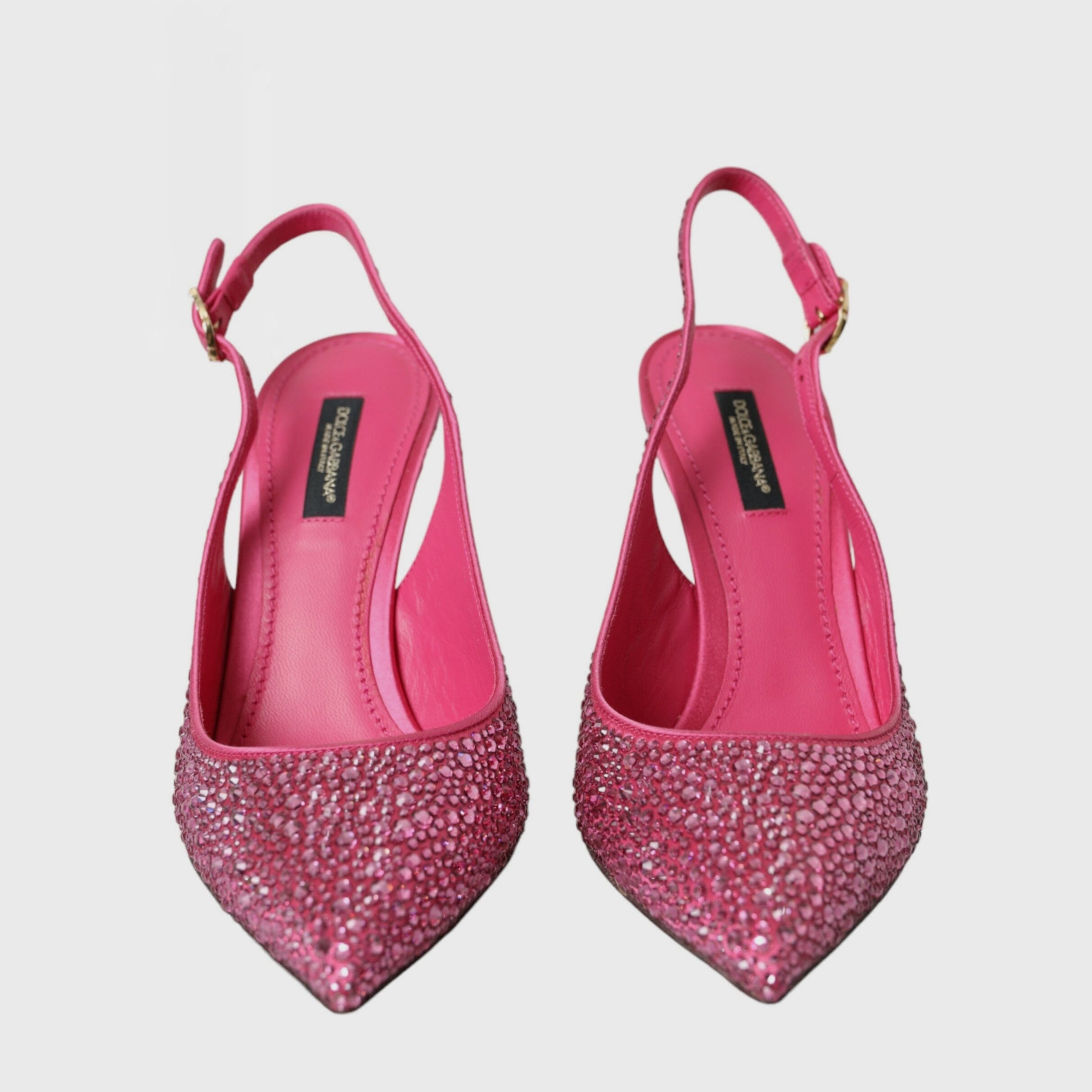 Дамски луксозни обувки с кристали на висок ток в розово DOLCE & GABBANA
Women’s Luxury Pink Slingbacks Crystal Heels