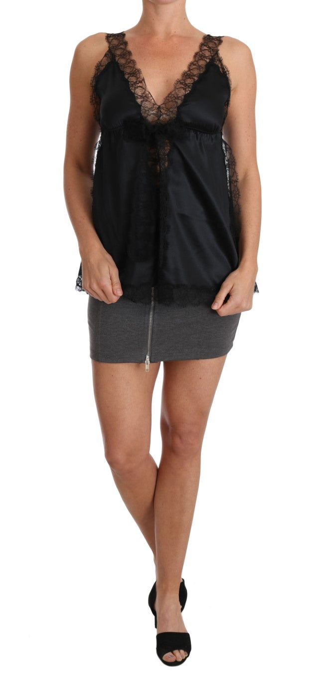 Dolce & Gabbana Горна част от копринено бельо в черно