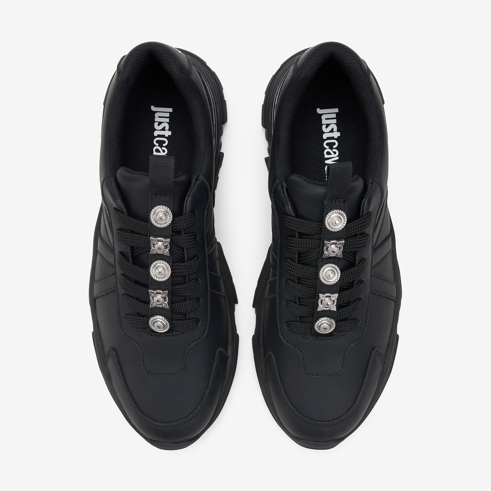 Мъжки черни кецове Just Cavalli Fondo Liuk Men Sneakers 80QA3SH6 ZPC15 899 Top View