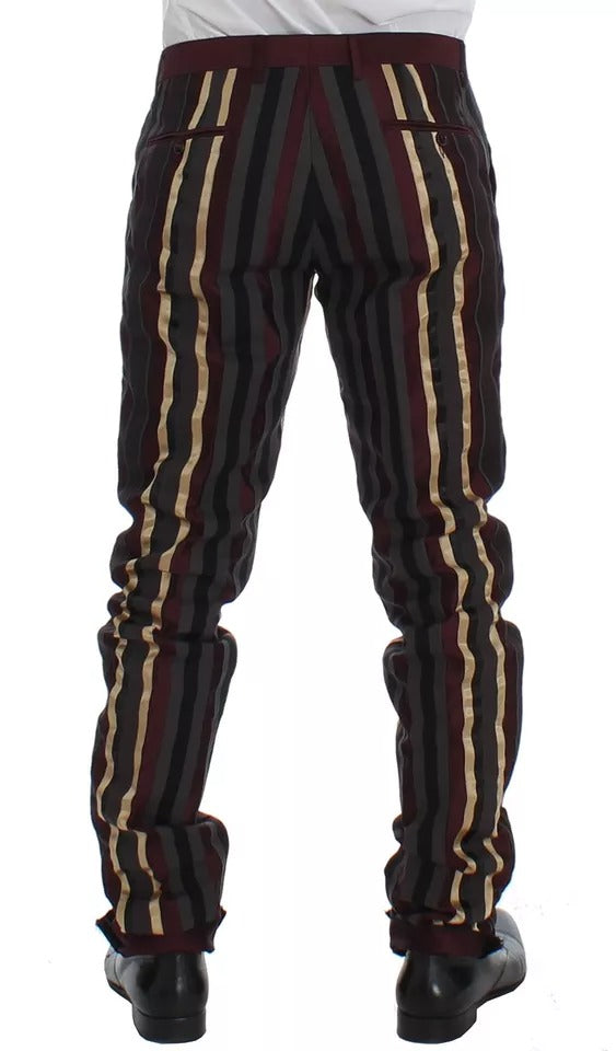 Dolce & Gabbana Многоцветен раиран костюм с жилетка от 3 части