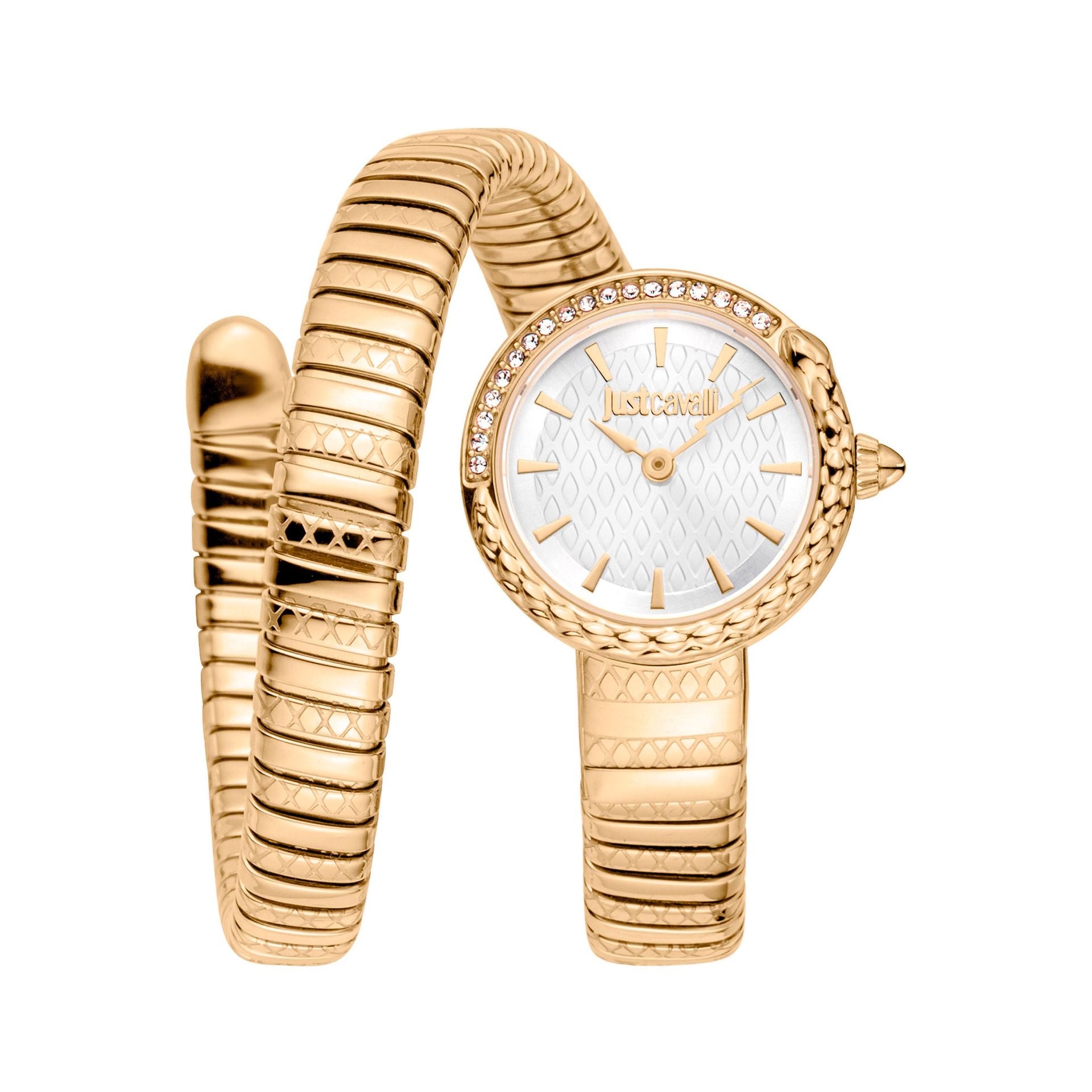 Дамски часовник Women’s watch Just Cavalli Signature Snake Cerchio JC1L301M0025 Yellow Gold/Silver Grey