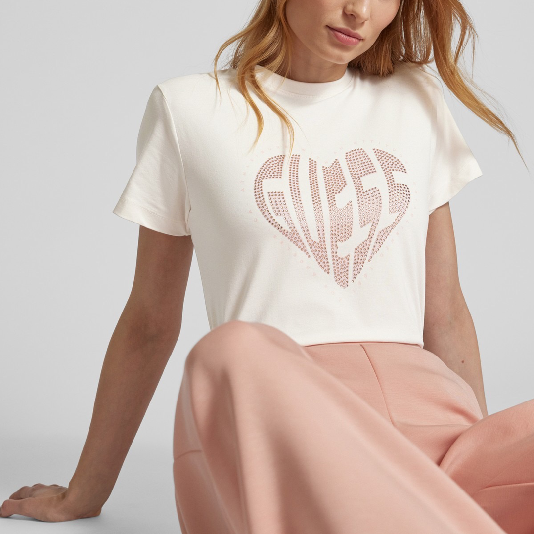 Дамска бяла тениска Guess V5RI08 J1314