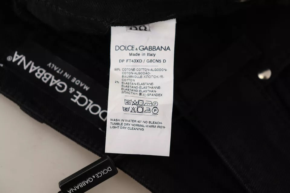 Dolce & Gabbana черни памучни еластични тесни дънкови дънки