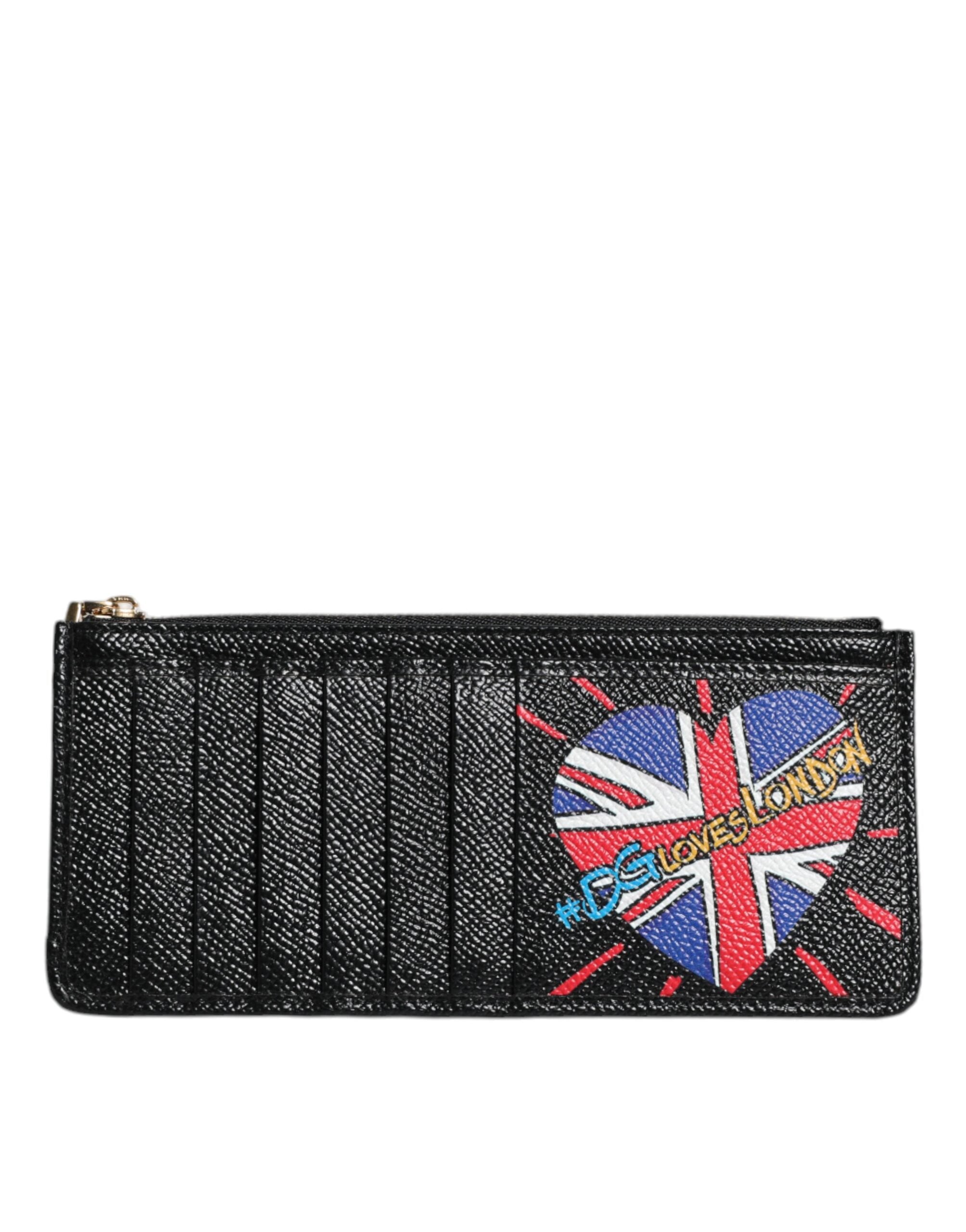 Dolce & Gabbana черен кожен портфейл #DGLovesLondon Cardholder Case