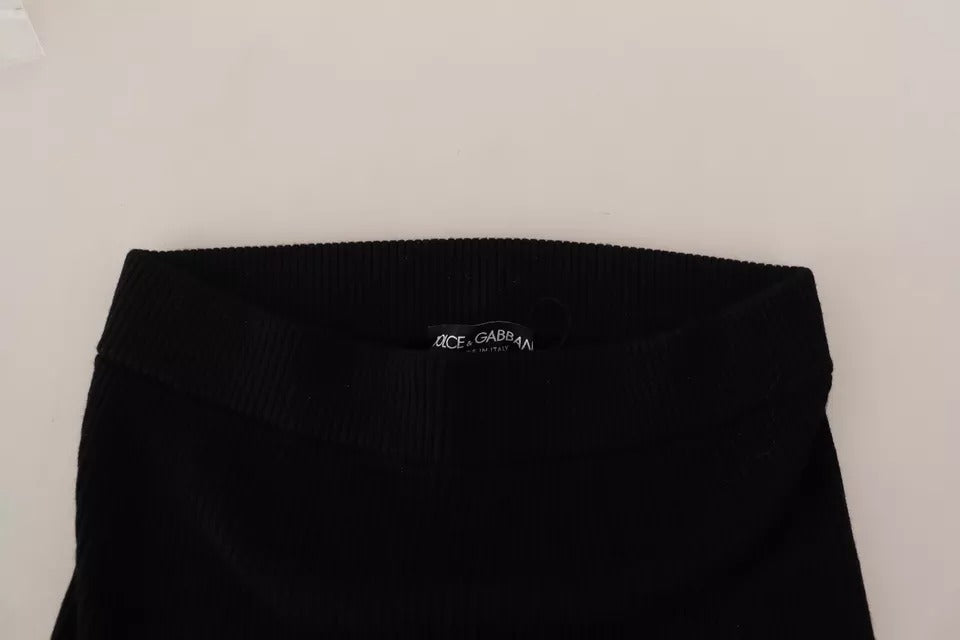 Dolce & Gabbana Черен еластичен чорапогащник с висока талия