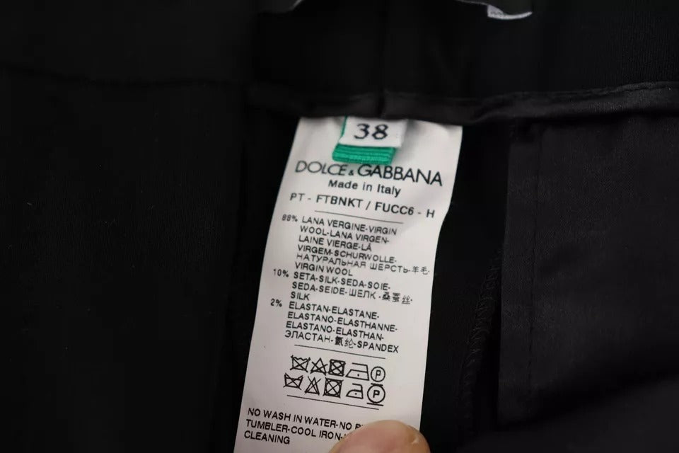 Заужени панталони Dolce & Gabbana с черни бели райета