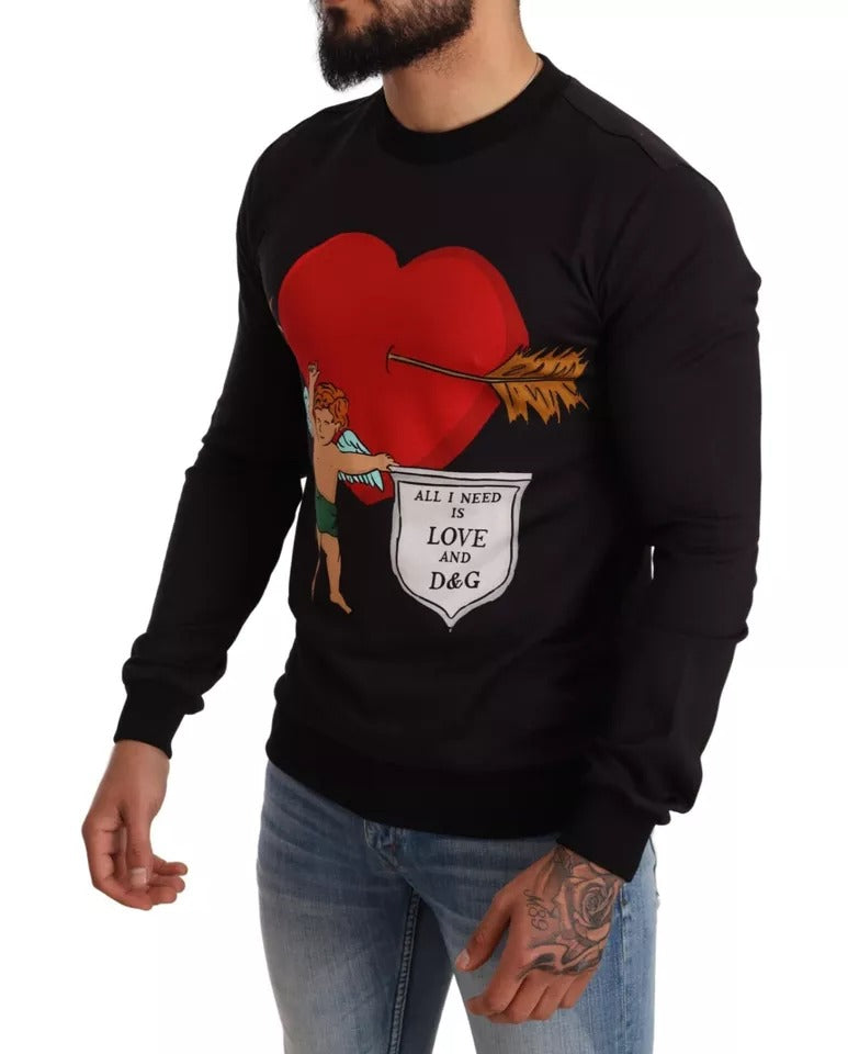 Dolce & Gabbana Черен купидон с качулка и пуловер с качулка