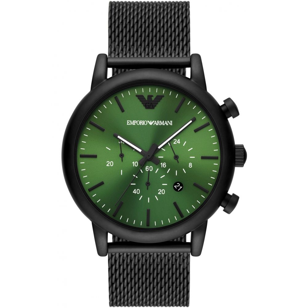 Черен метален часовник Emporio Armani