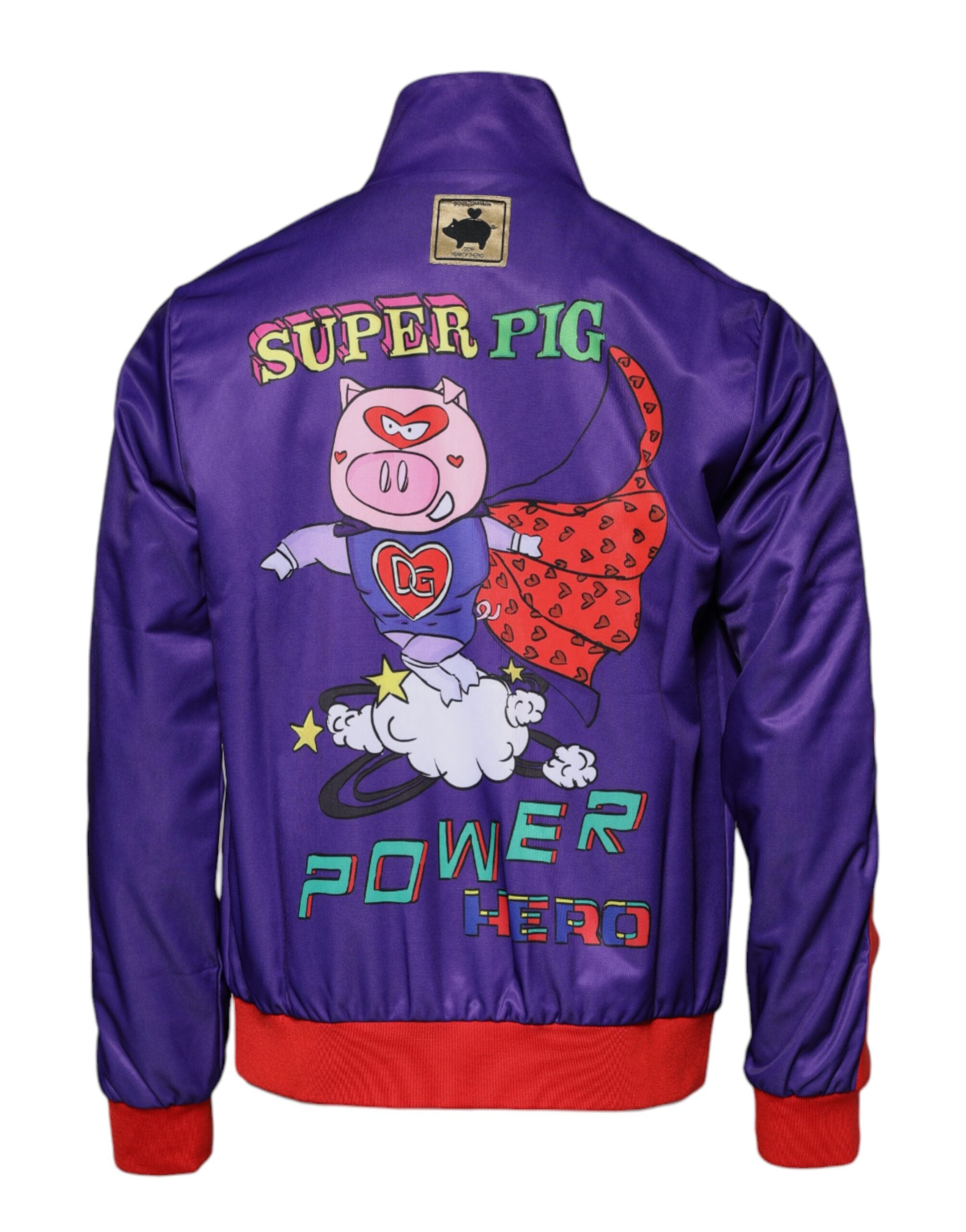 Dolce & Gabbana Purple Year of the Pig Bomber пуловер с пълен цип