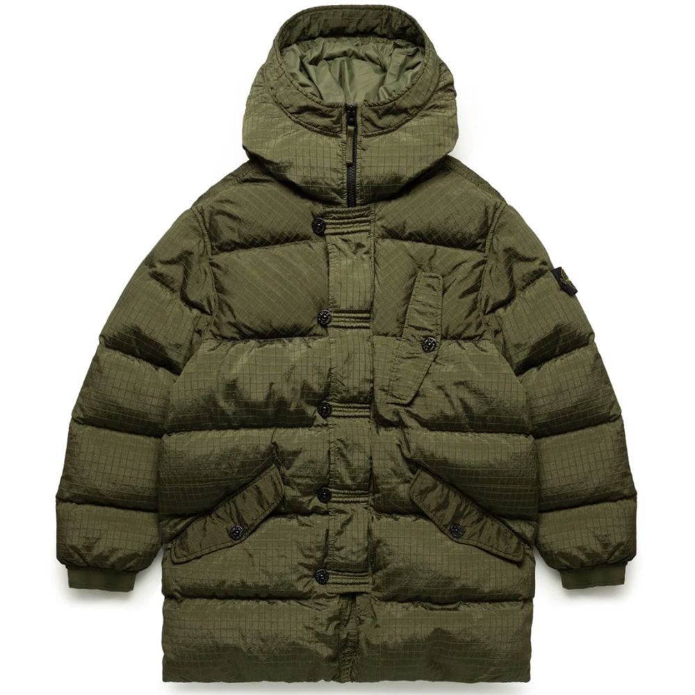 Зелено найлоново яке Stone Island