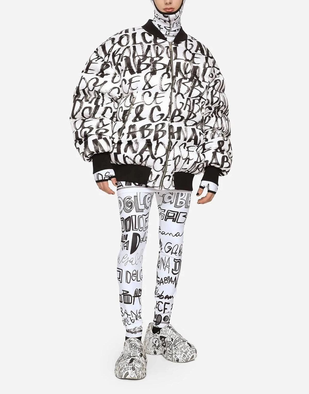 puffer jacket DOLCE & GABBANA Graffiti G9YN8T ISMBN HARZN front view