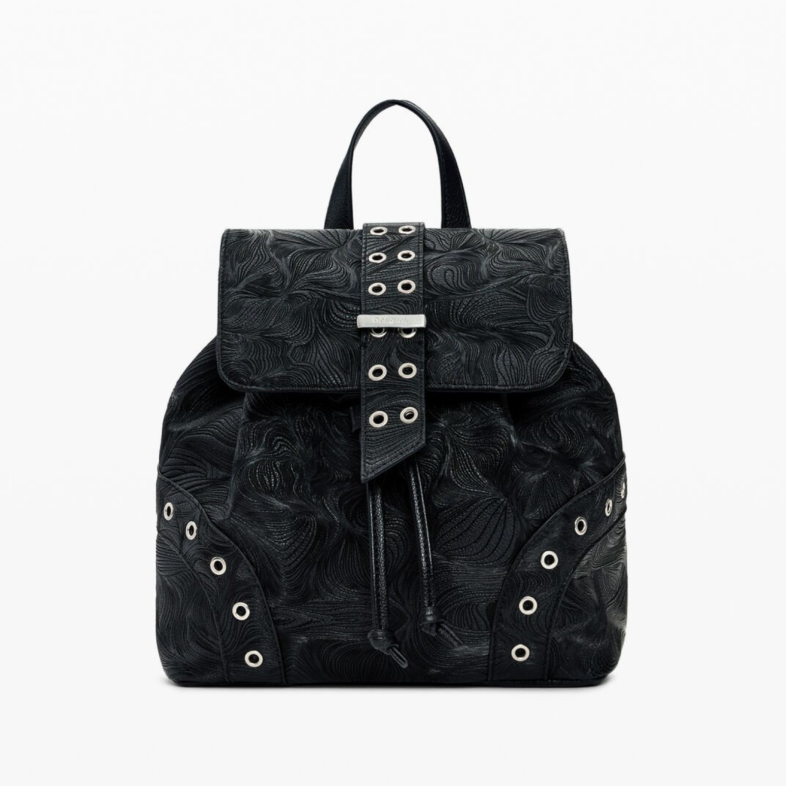 Дамска черна раница Desigual Women Rucksack 26SAKP04 2000U Front View