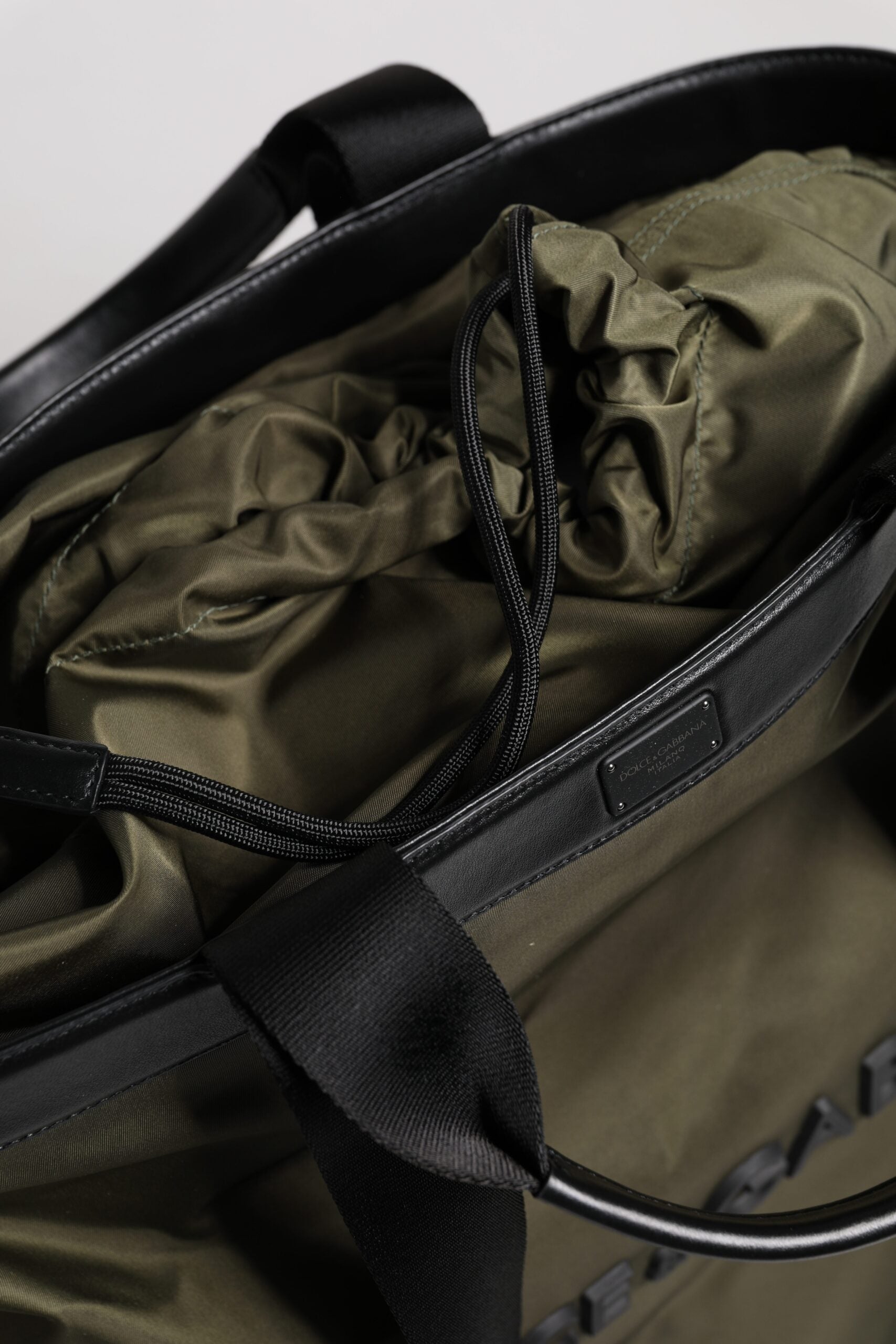 Dolce & Gabbana Military Green Shoulder Strap Tote Bag BM1623 AZ676 8G820 Inside View