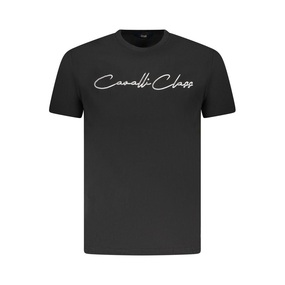 Мъжка тениска Men's t-shirt Cavalli Class TXT60BJD060 05051 Black front view