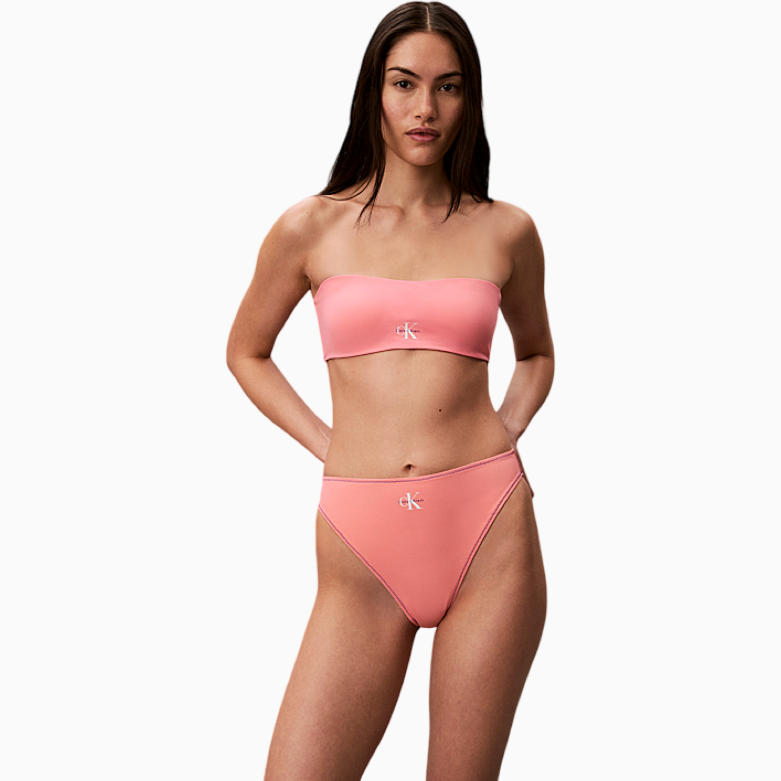 Дамски бански долно Calvin Klein Swimwear High Leg Bikini LV00Q61147 TJ2 Front View