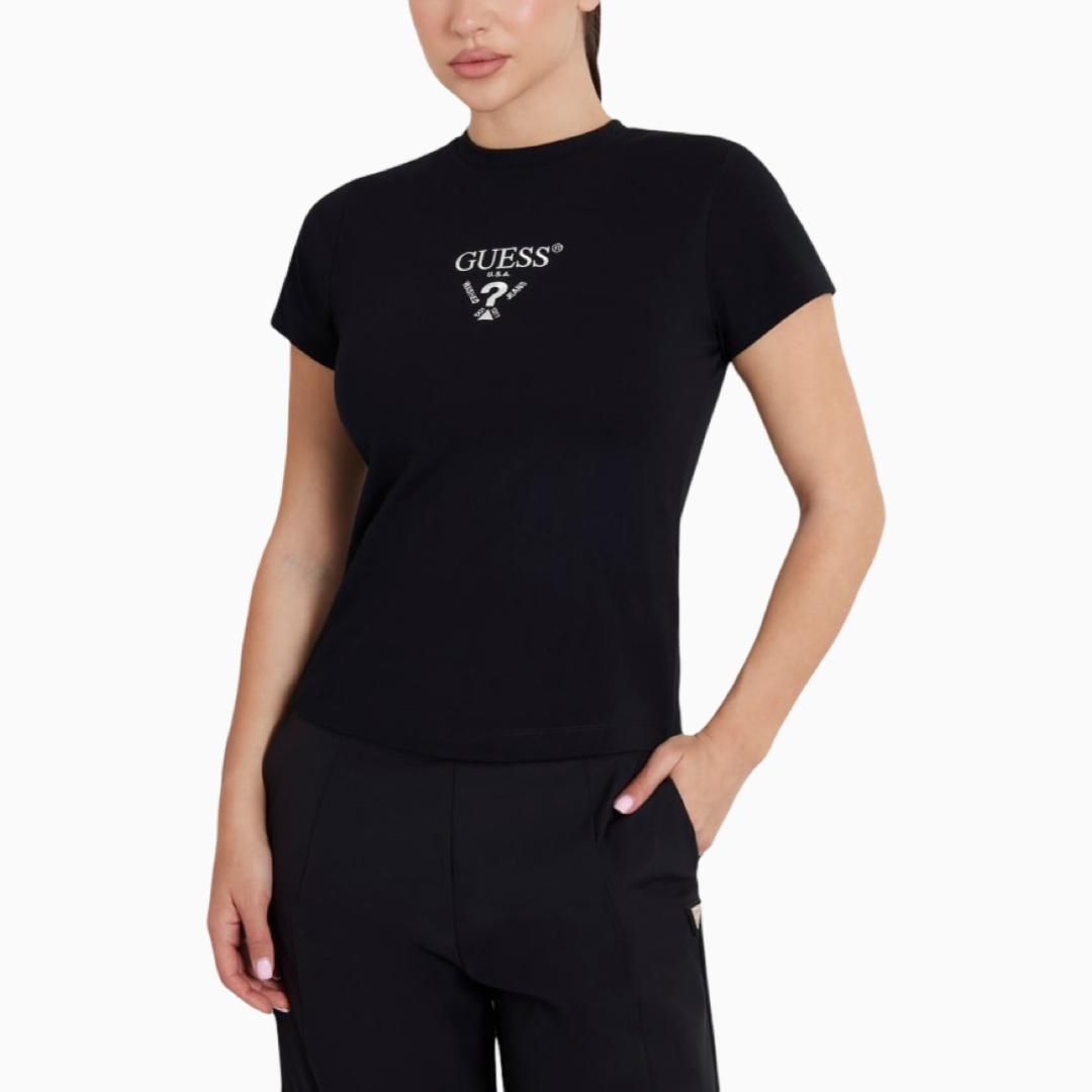 Дамска черна тениска Guess Active V4YI21 KCDH1
