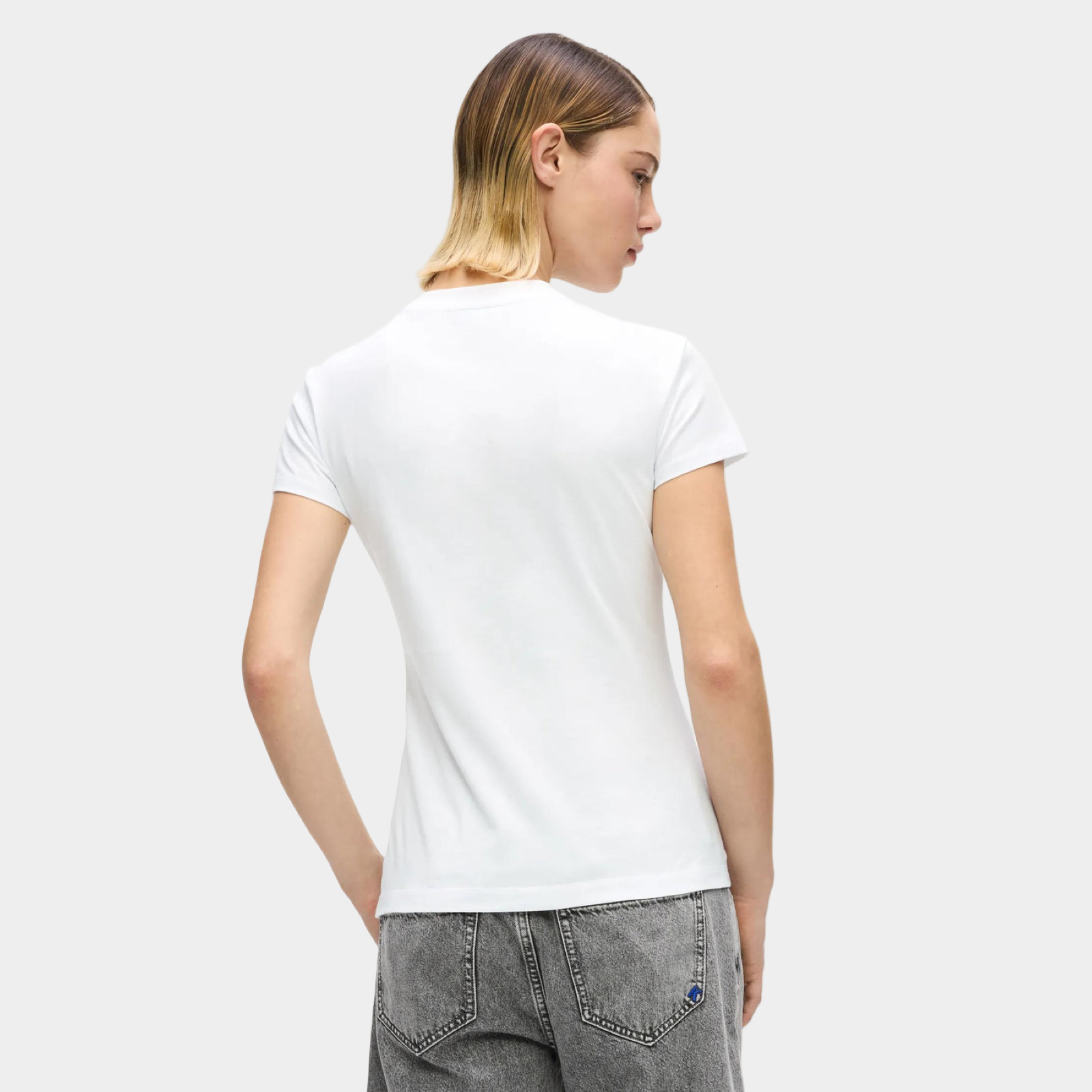 Дамска бяла тениска Karl Lagerfeld Jeans Women T-shirt B2W17064 100 Back View