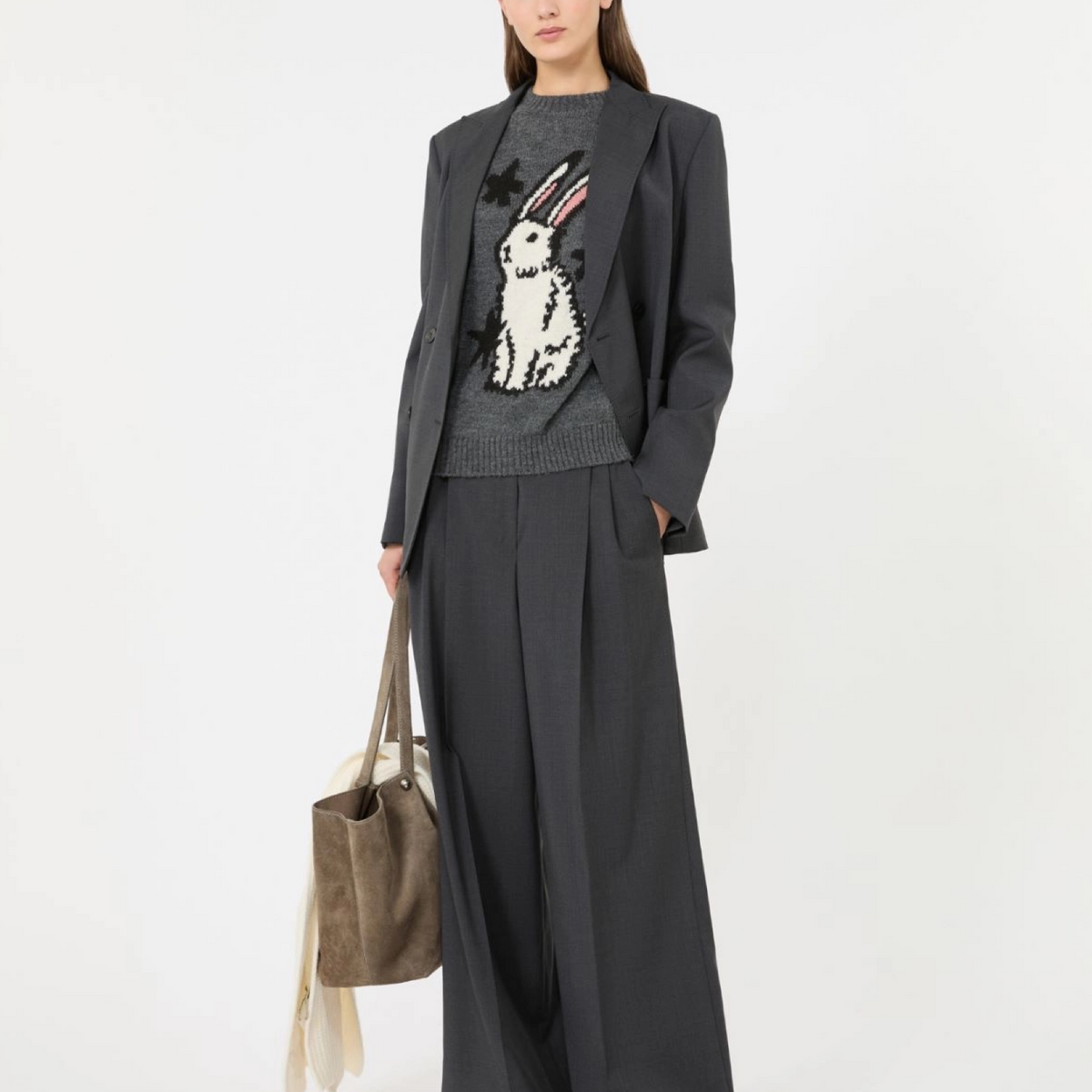 Max Mara Alpaca and Wool-Blend Sweater WE5366276206003 Front View