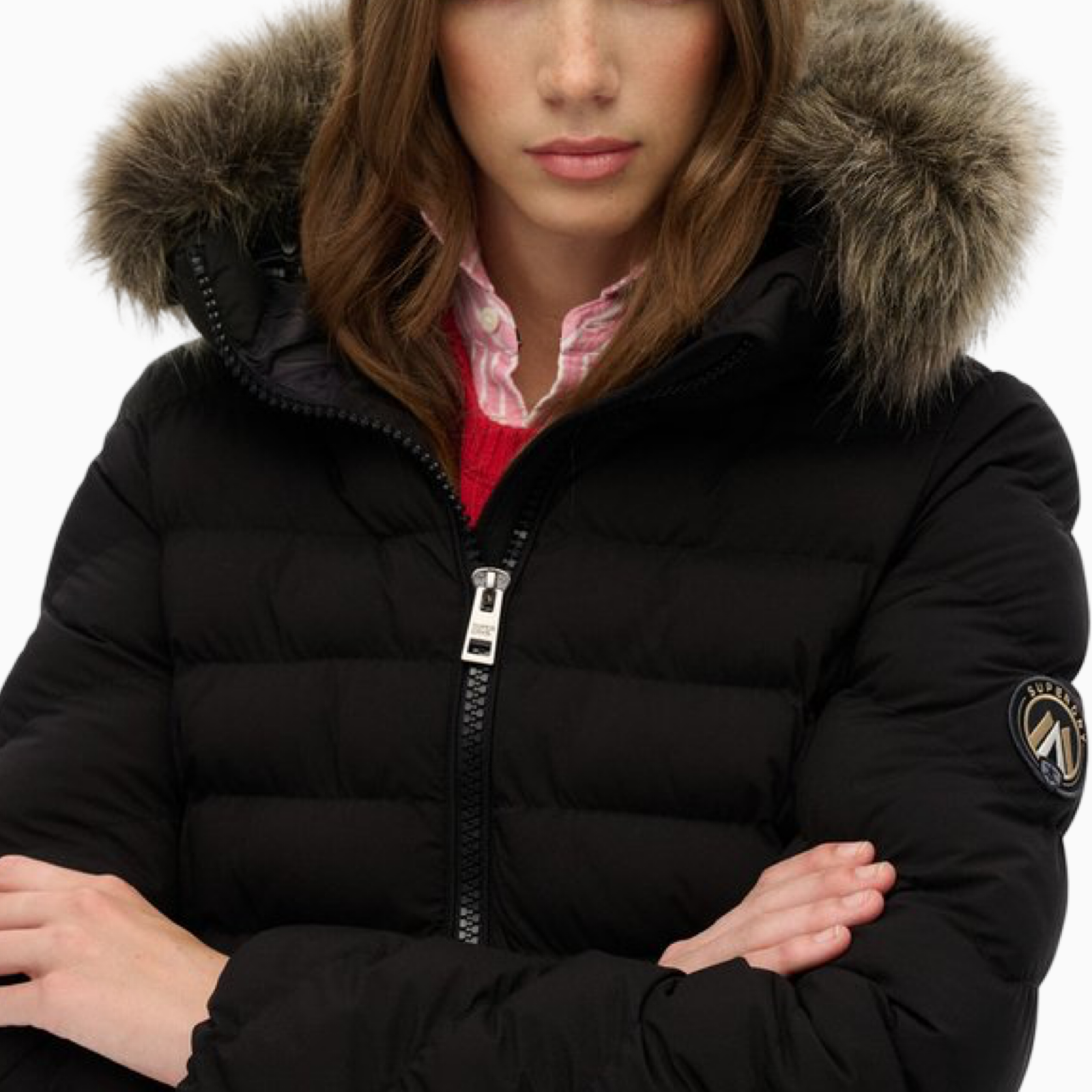 Дамско черно яке Superdry Women Jacket W5012000A Close-Up