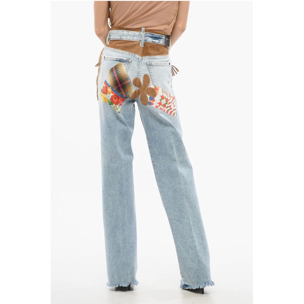 Dsquared² Roadie Fit HIPPIE Denims with Suede Fringes 22cm