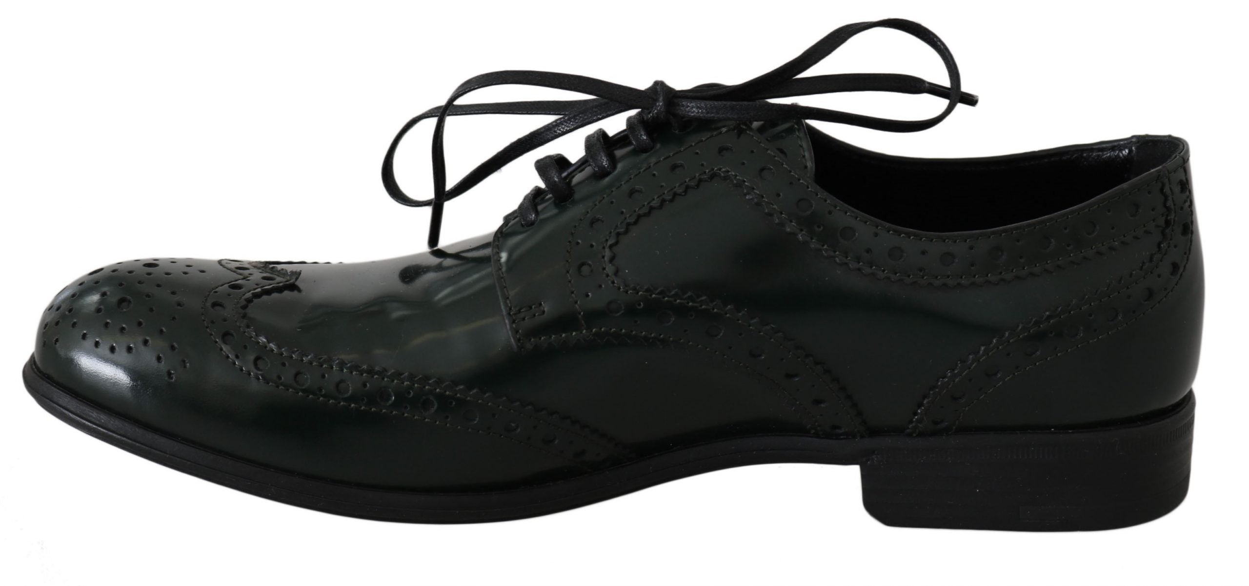 Dolce & Gabbana Елегантни зелени броги Oxford Wingtip Flats