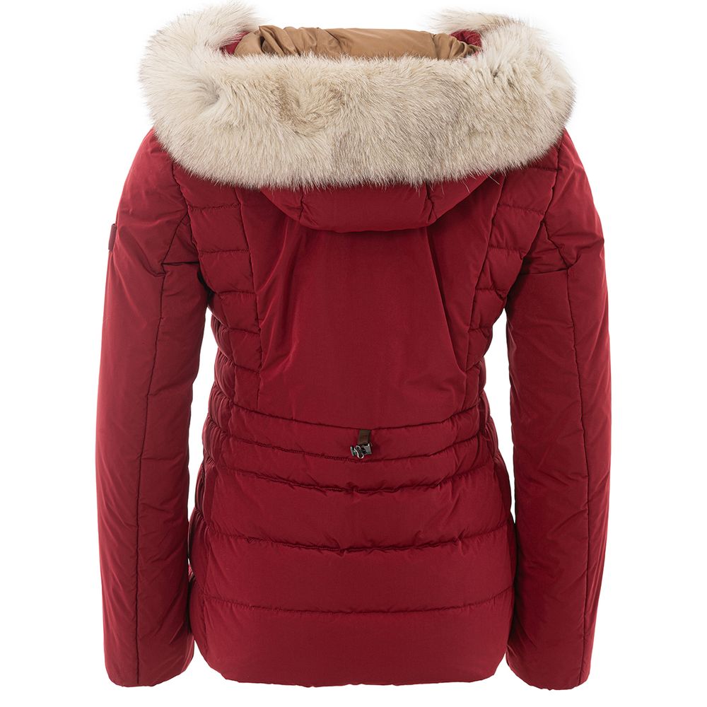 Дамско яке Women’s Down Jacket PEUTEREY with Fur Hood Bordeaux Back view