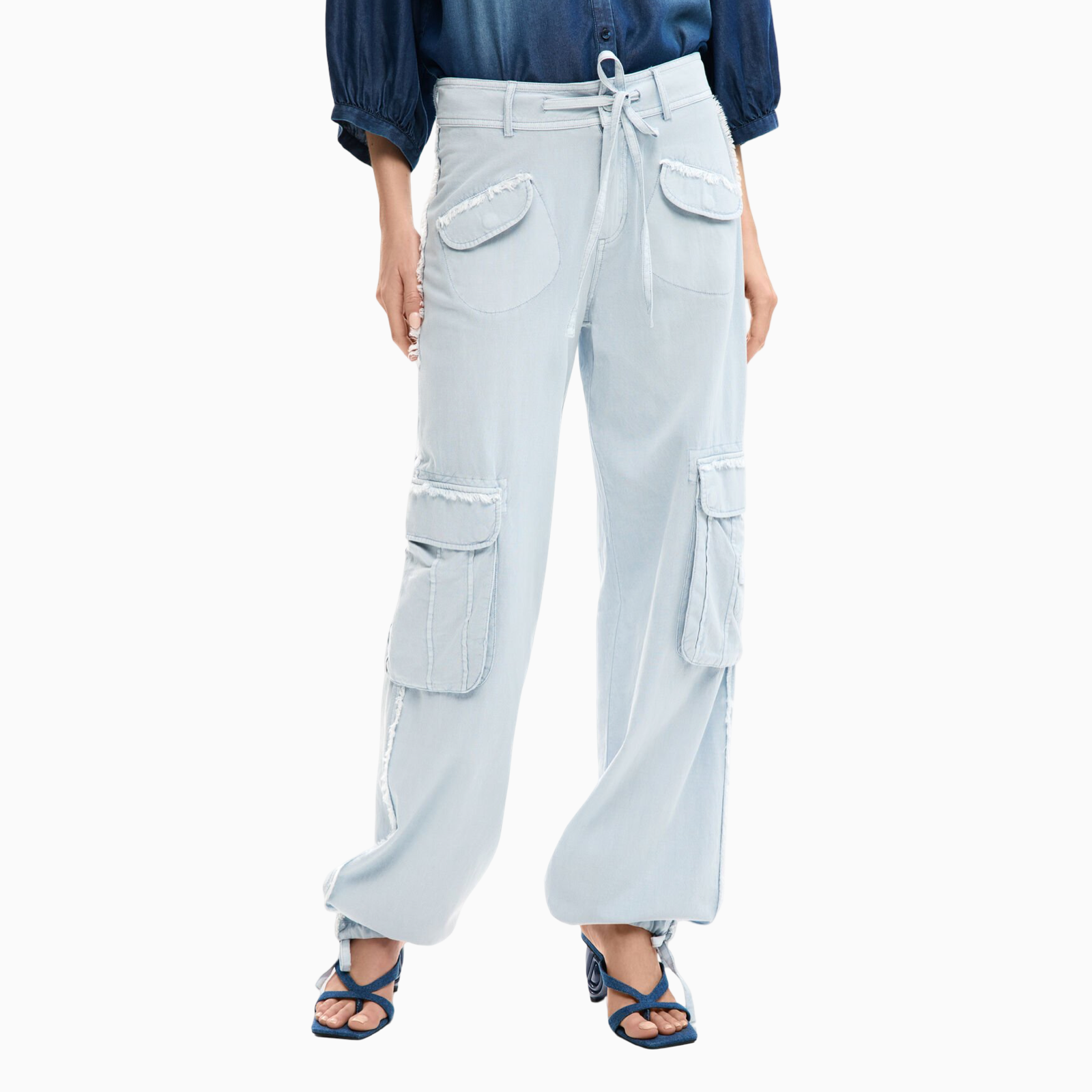 Дамски карго панталон Desigual Women Cargo Pants 26SWPW25 5002 Front View