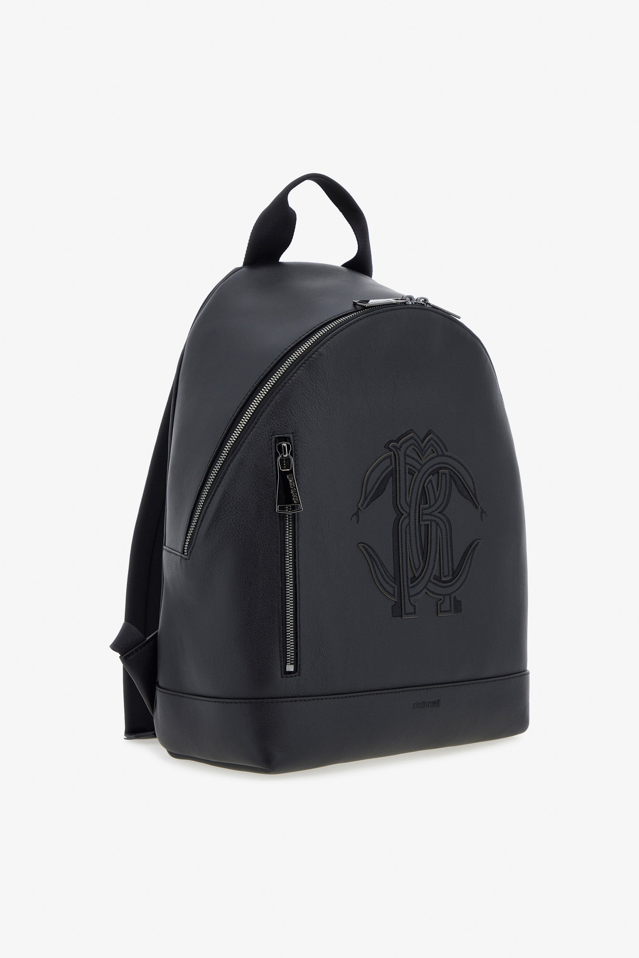 Roberto Cavalli Black Leather Backpack