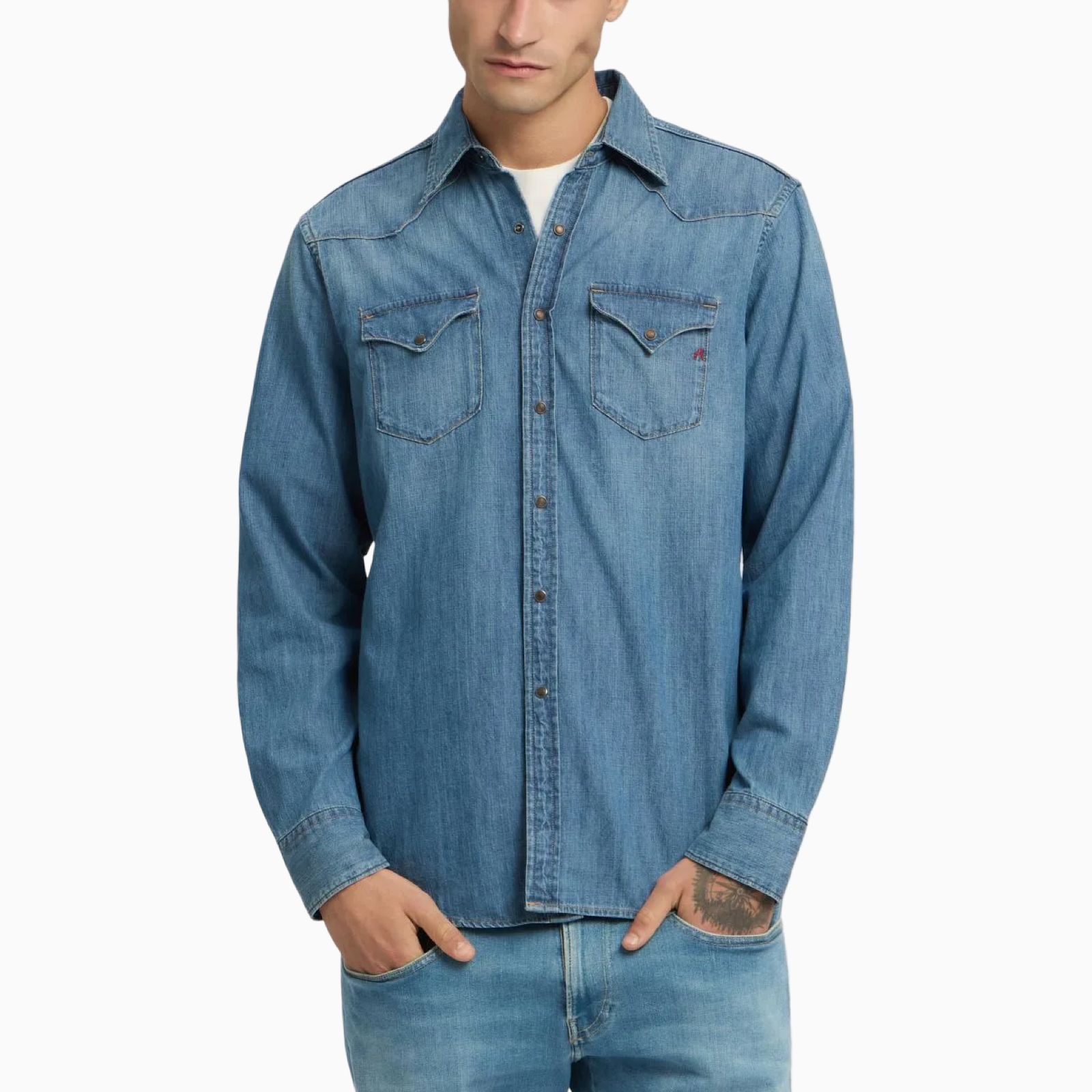 Мъжка дънкова риза Replay Men Shirt M4023T.000.26C 94A Front View