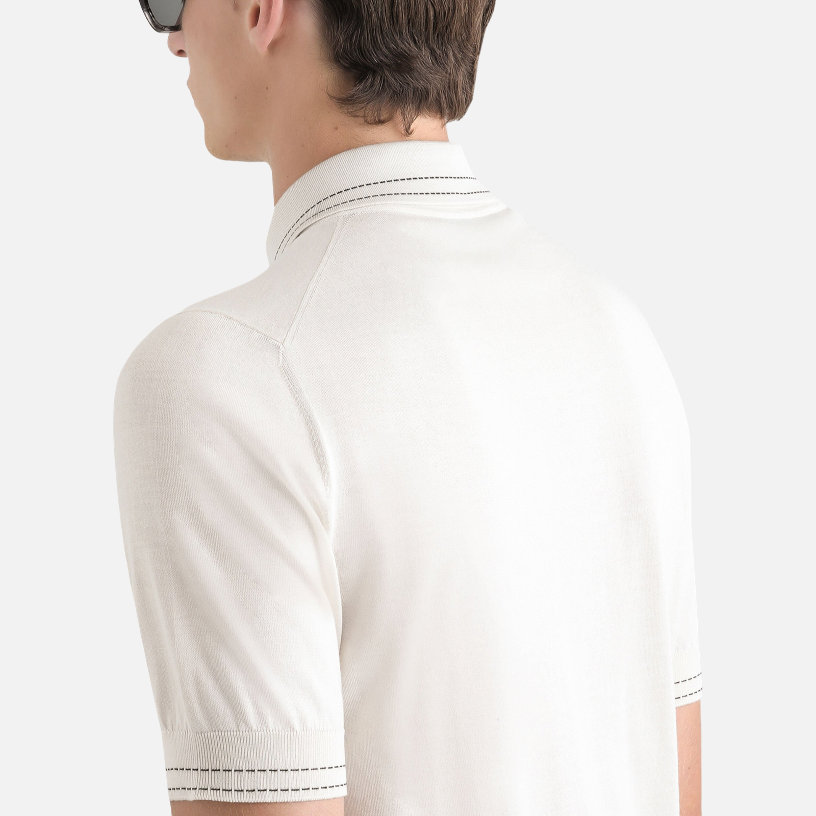 Dolce & Gabbana Beige Silk Polo Shirt GXZ02TJBSOIW0001 Back View