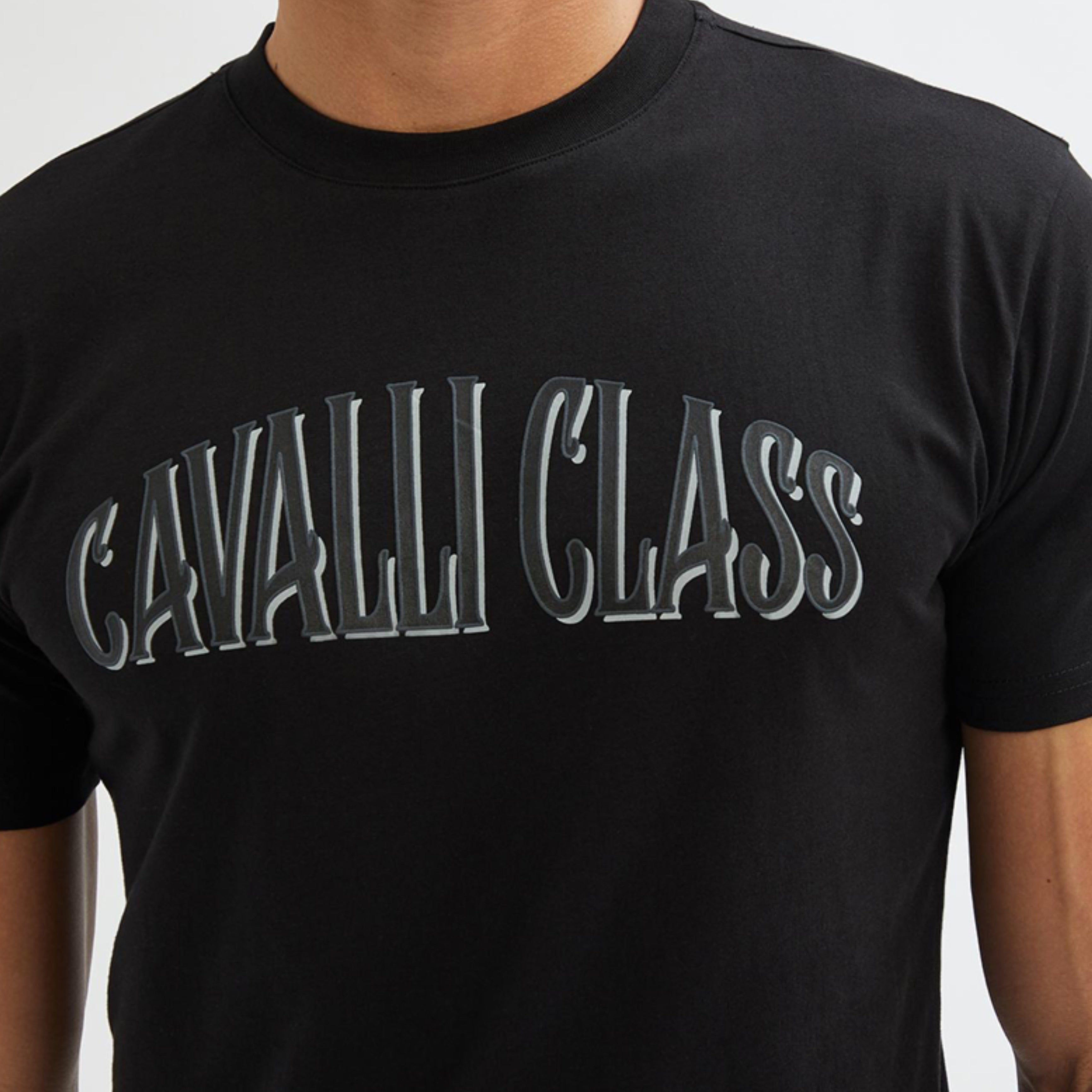 Мъжка тениска Cavalli Class QXT60I-JD060 в черно