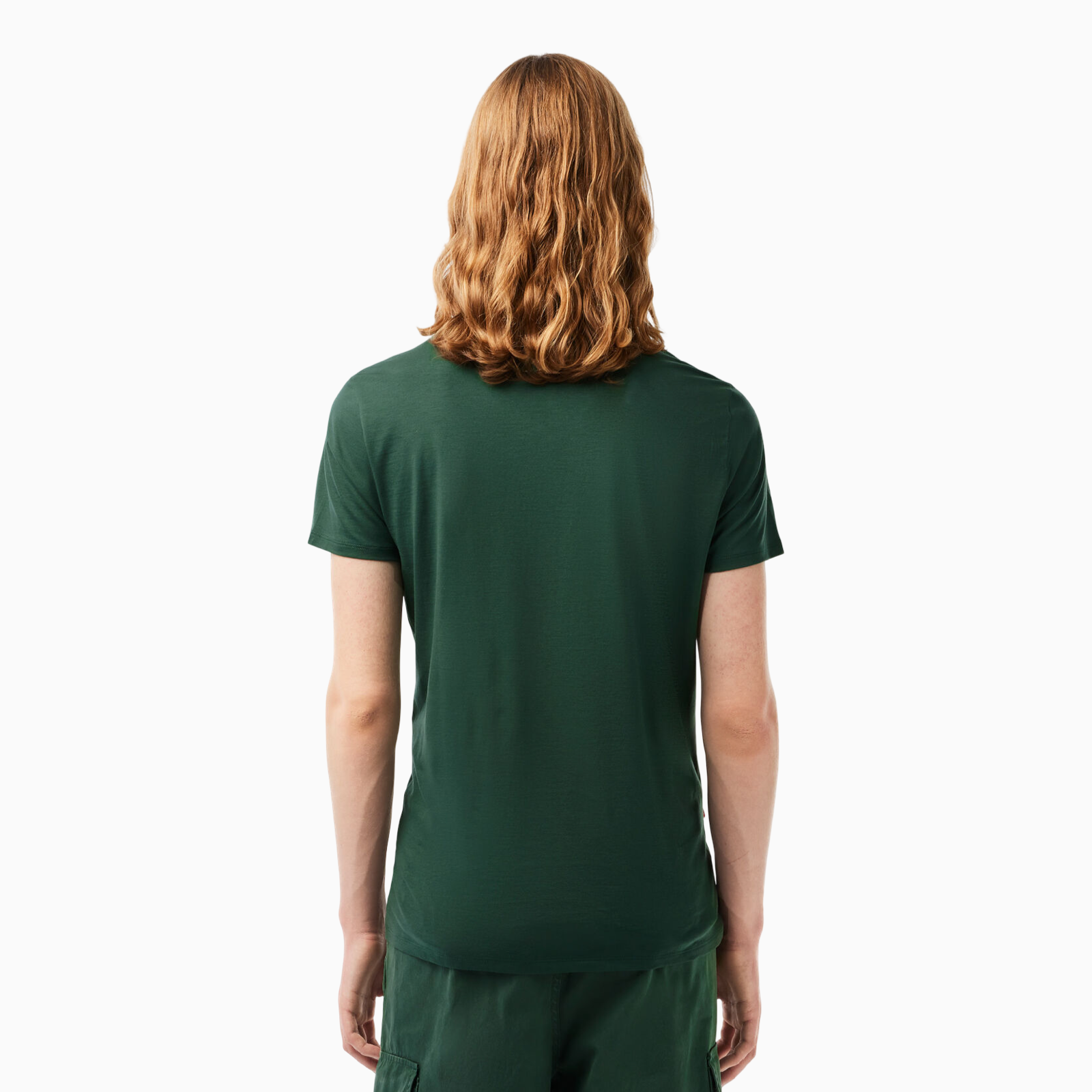Мъжка зелена тениска Lacoste Men T-shirt TH6709-00-SMI Back View