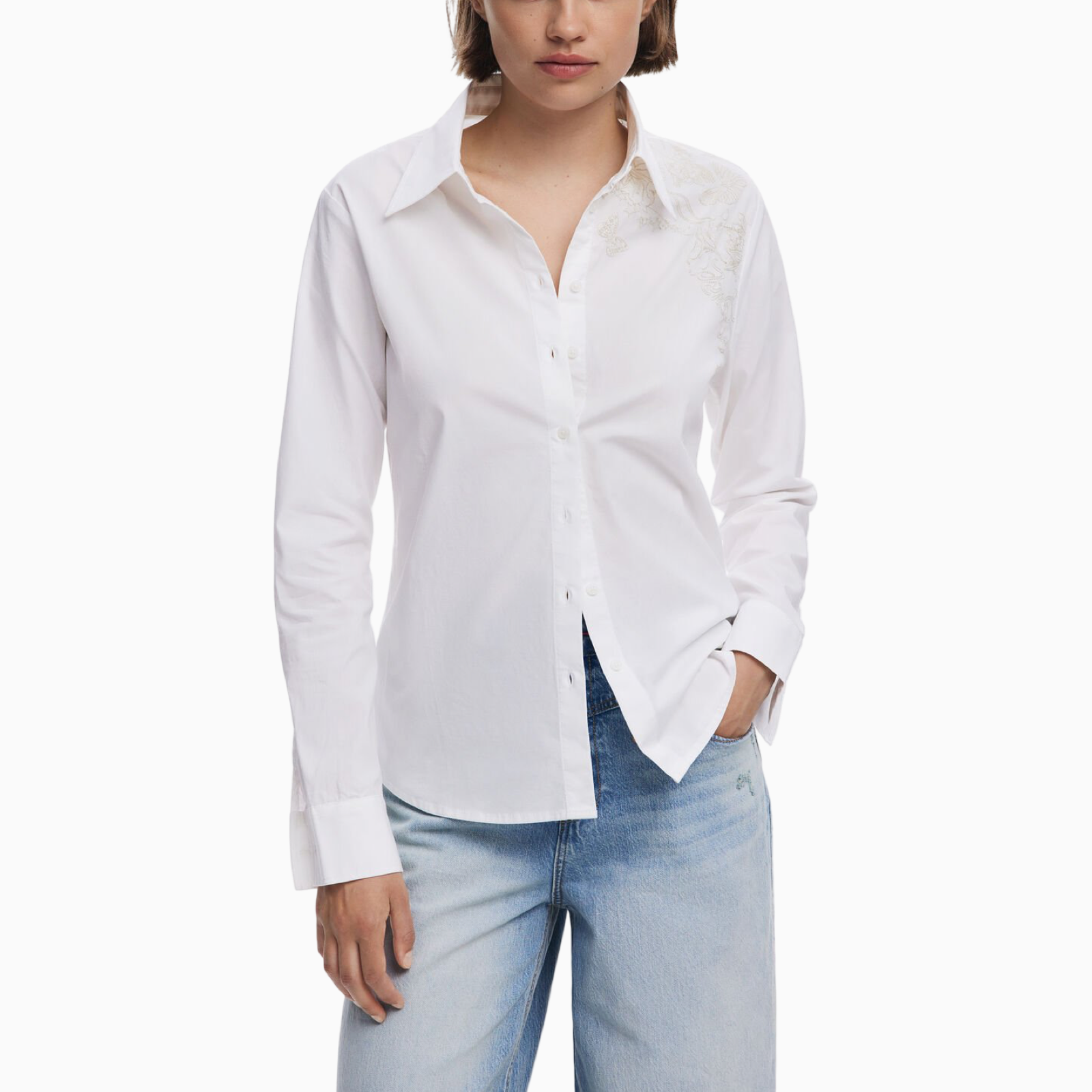 Дамска риза Desigual Women Shirt 25WWCW13 1001 Front View